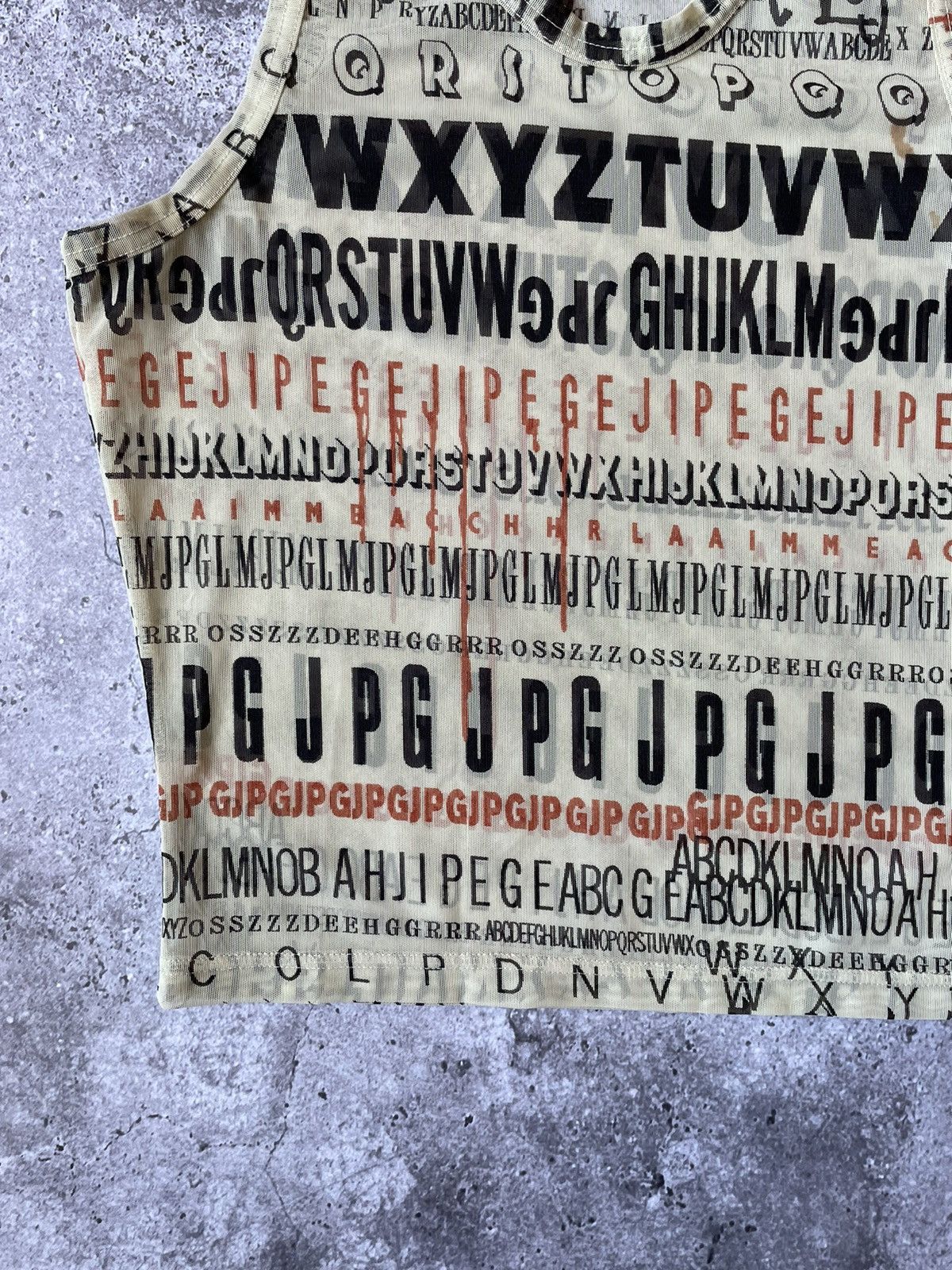 Jean Paul Gaultier Jean Paul Gaultier Archive Y2K Alphabet Mesh Tank Top Rare Size M / US 6-8 / IT 42-44 - 4 Thumbnail
