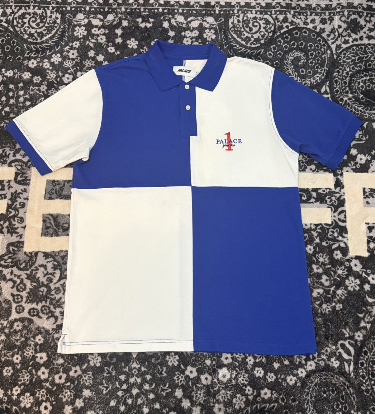 Palace Palace Geezer Polo Blue White | Grailed
