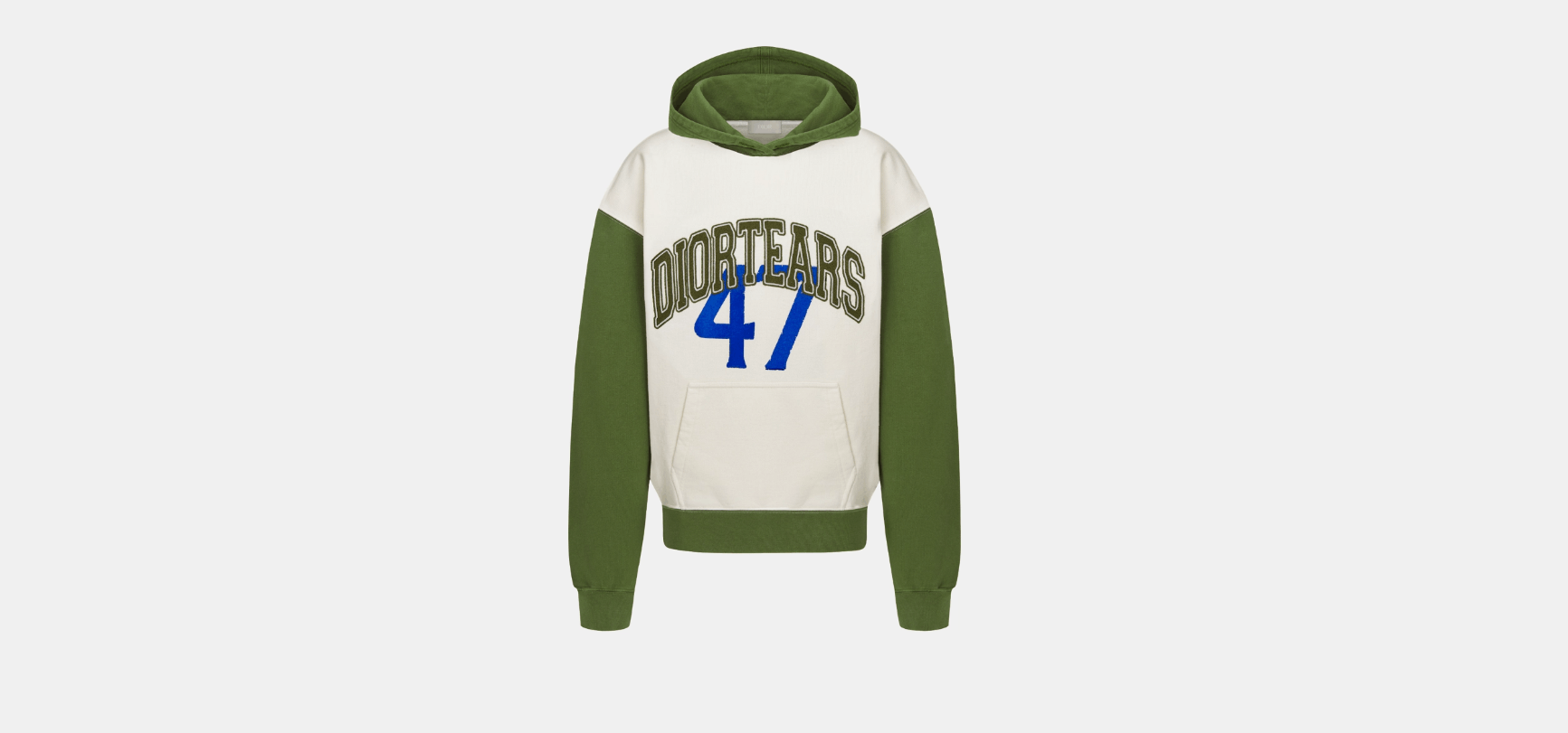 DENIM TEARS × Dior o1w1db10624 Oversized Hooded Sweatshirt in White & Green Size US L / EU 52-54 / 3 - 1 Thumbnail
