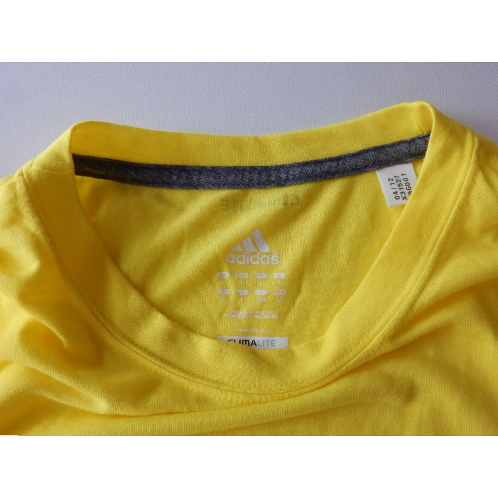 Adidas Adidas Men T-Shirt L Climalite Short Sleeve Yellow Polyester Solid Activewear Mens Size L Size US L / EU 52-54 / 3 - 4 Thumbnail