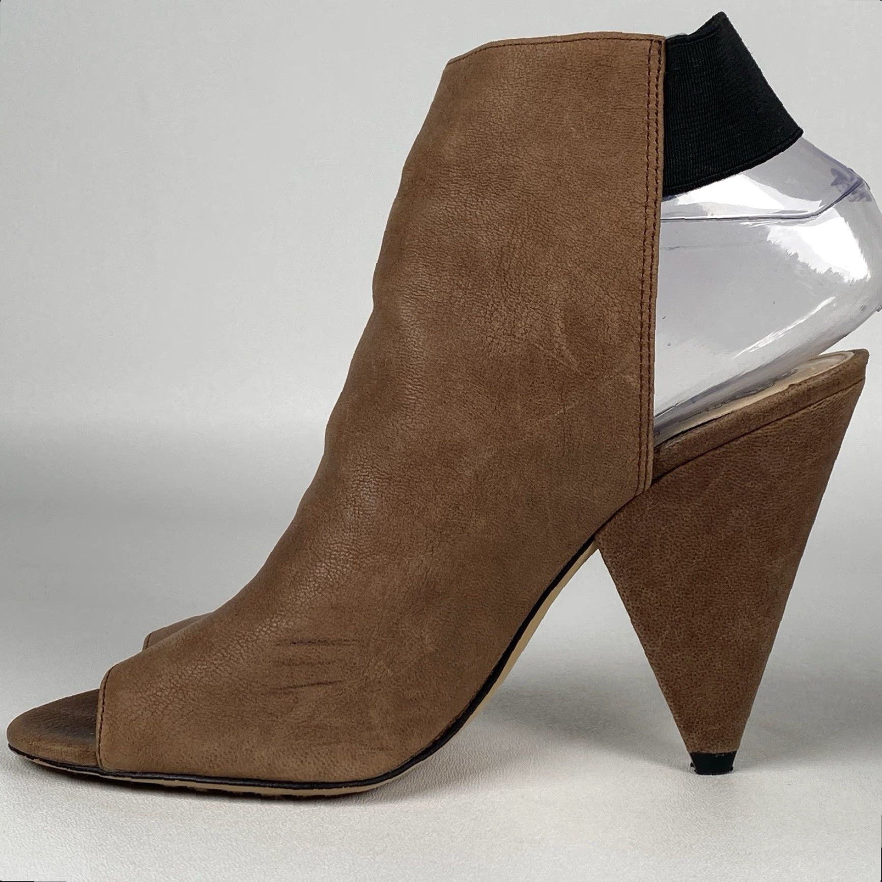 Vince Vince Suede Fenmore Open Toe Block Heel Booties Womens Slingback Brown 7M United States 7 Size US 5 / IT 35 - 4 Thumbnail
