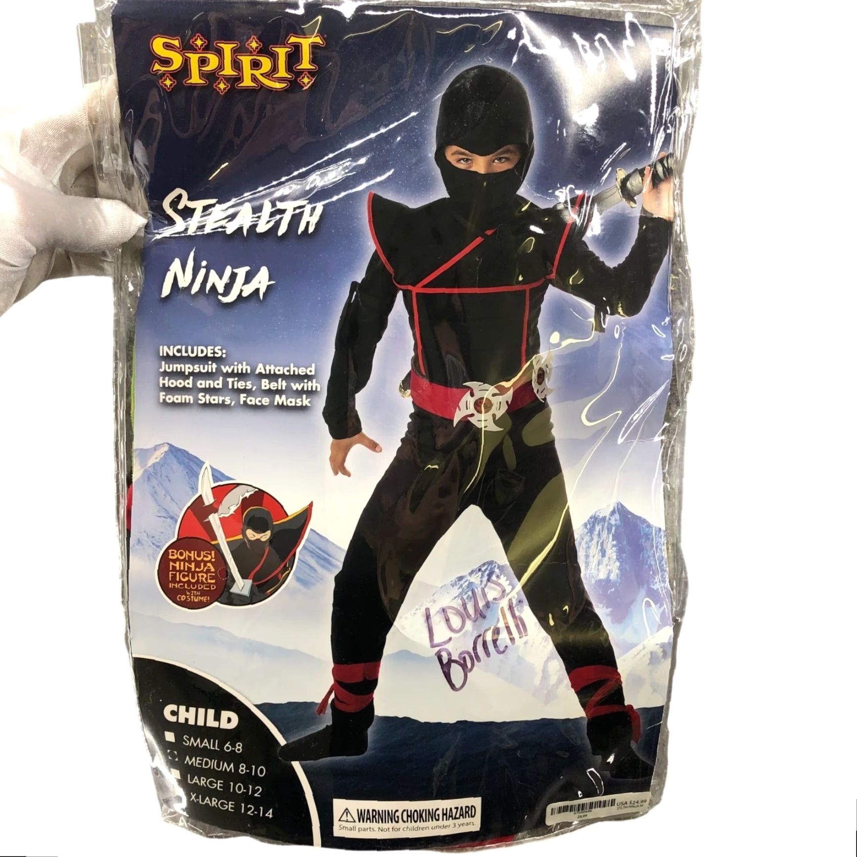 ESPIRIT Spirit Halloween Boy M 8-10 Stealth Ninja Costume Black Full Outfit Mask Belt Halloween Costume Complete Outfit Boys 10 Black Spirit Halloween Mens? Size ONE SIZE - 2 Thumbnail