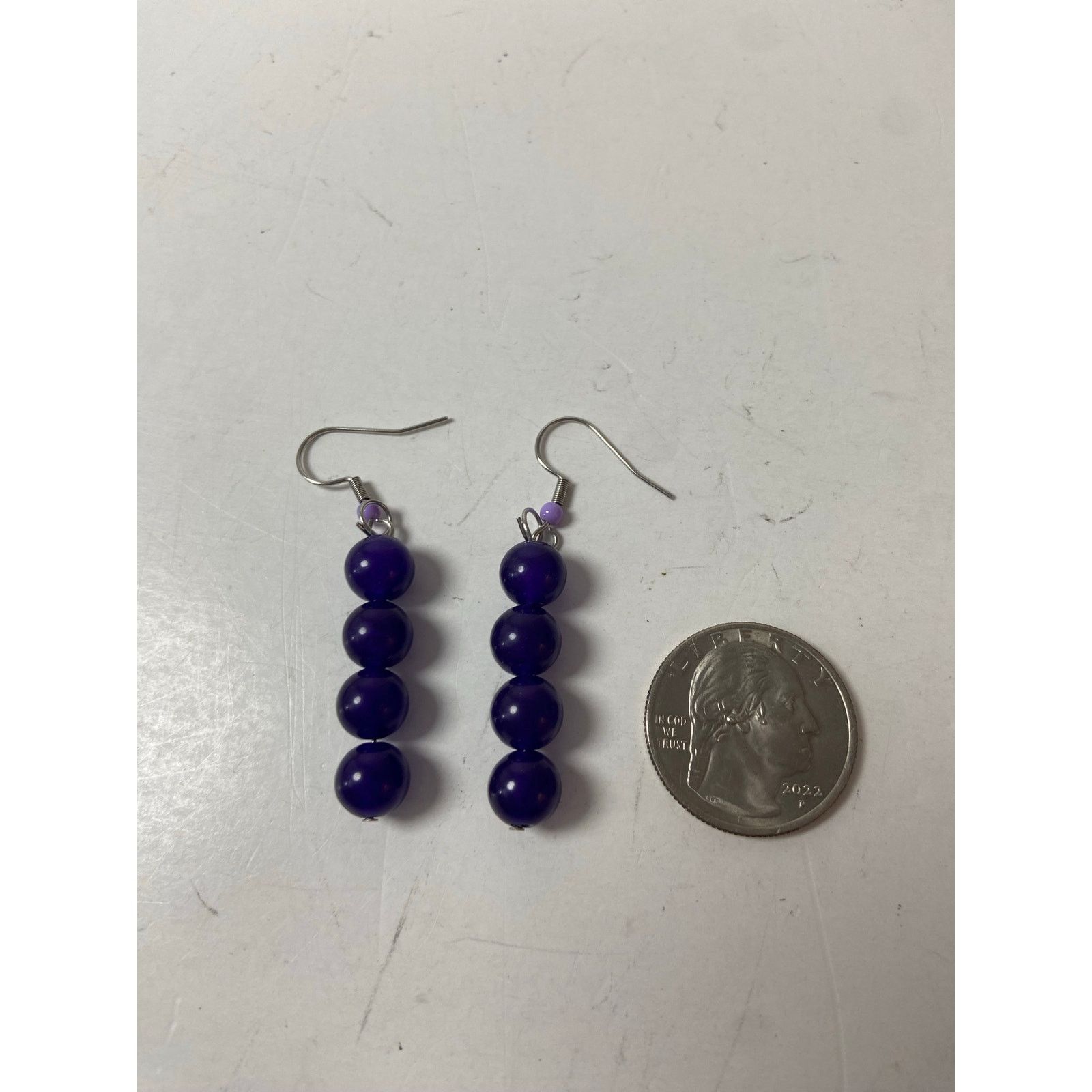 Handmade Handmade Purple Agate Earrings - Boho Style & Healing Size ONE SIZE - 2 Thumbnail