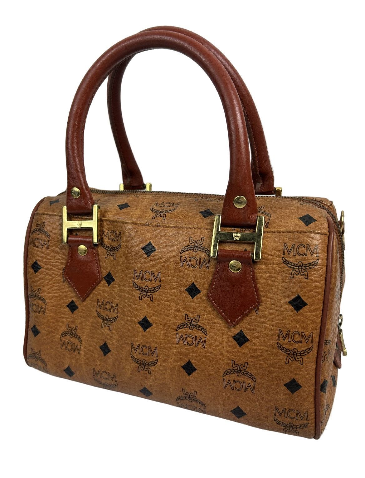 MCM MCM Cognac Leather Boston Bag Size ONE SIZE - 2 Thumbnail