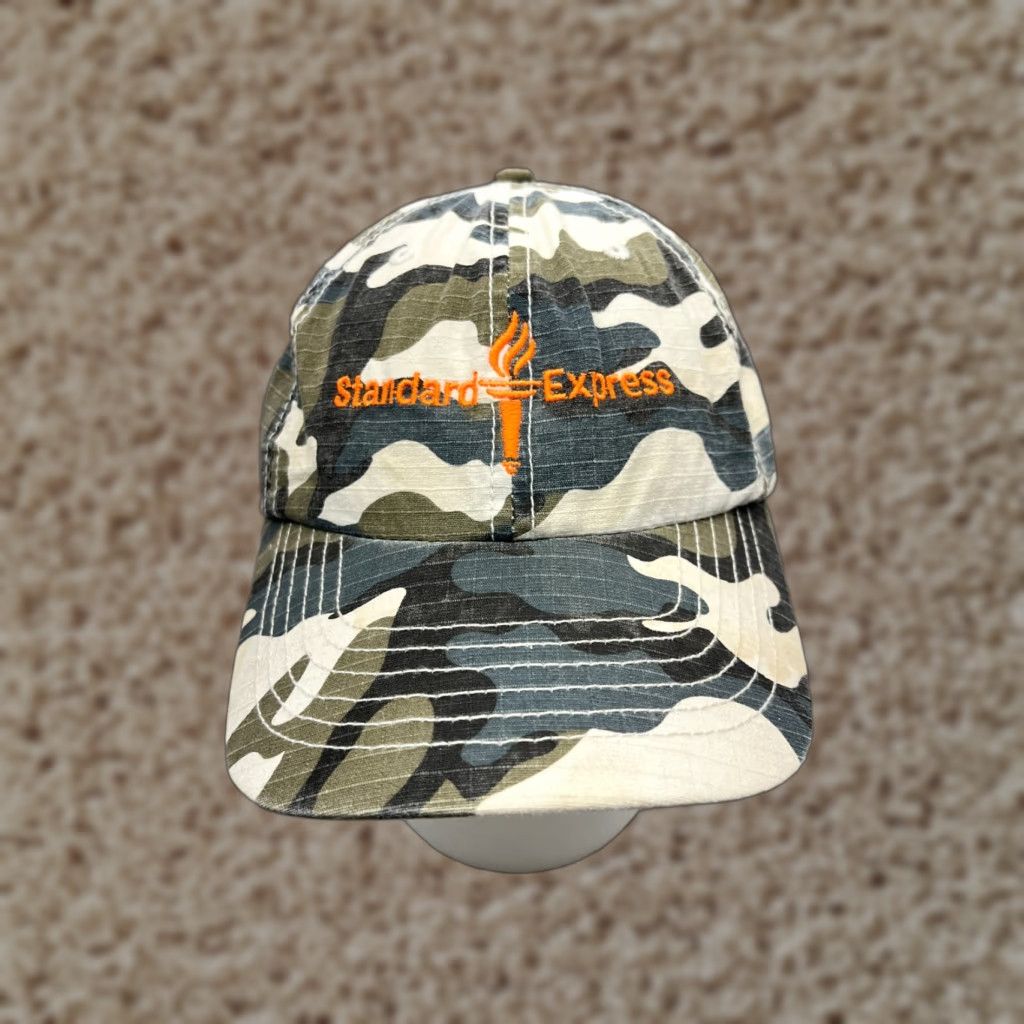 Express Standard Express Hat Cap Adjustable One Size Blue Camo 100% Cotton Baseball Cap Mens Str aight Size ONE SIZE - 1 Thumbnail