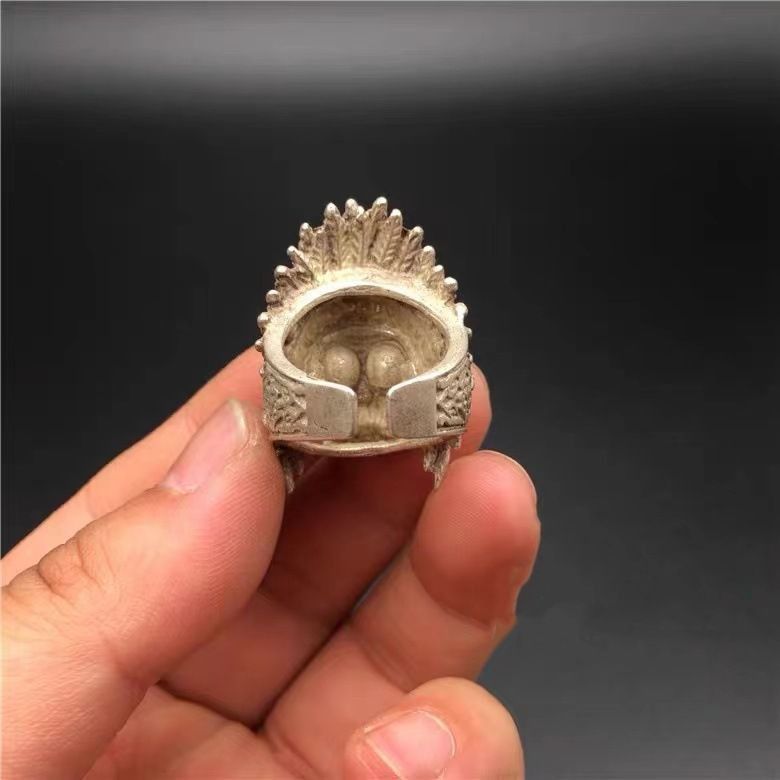 Jewelry Skull Hip-hop Jewelry Rings Open Chrome Ring (Size 7-13) Size ONE SIZE - 3 Thumbnail