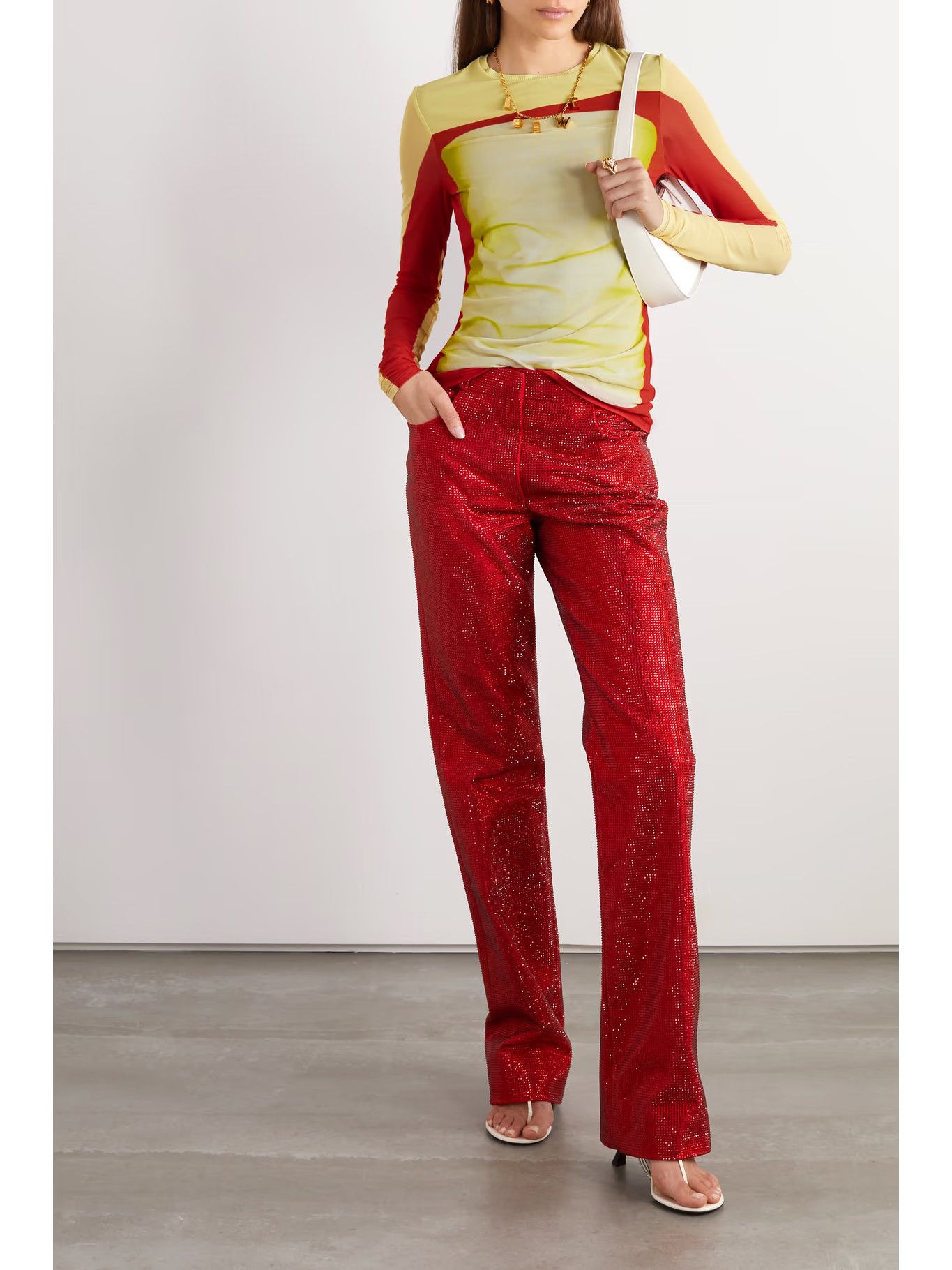 Loewe o1y1025 Blouse in Lime Green/Red Size S / US 4 / IT 40 - 2 Thumbnail