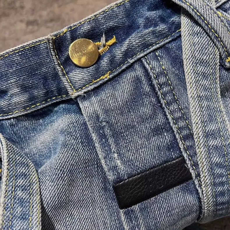 Fear of God Fear of God Wash break blue cow jeans with zipper Size US 32 / EU 48 - 2 Thumbnail