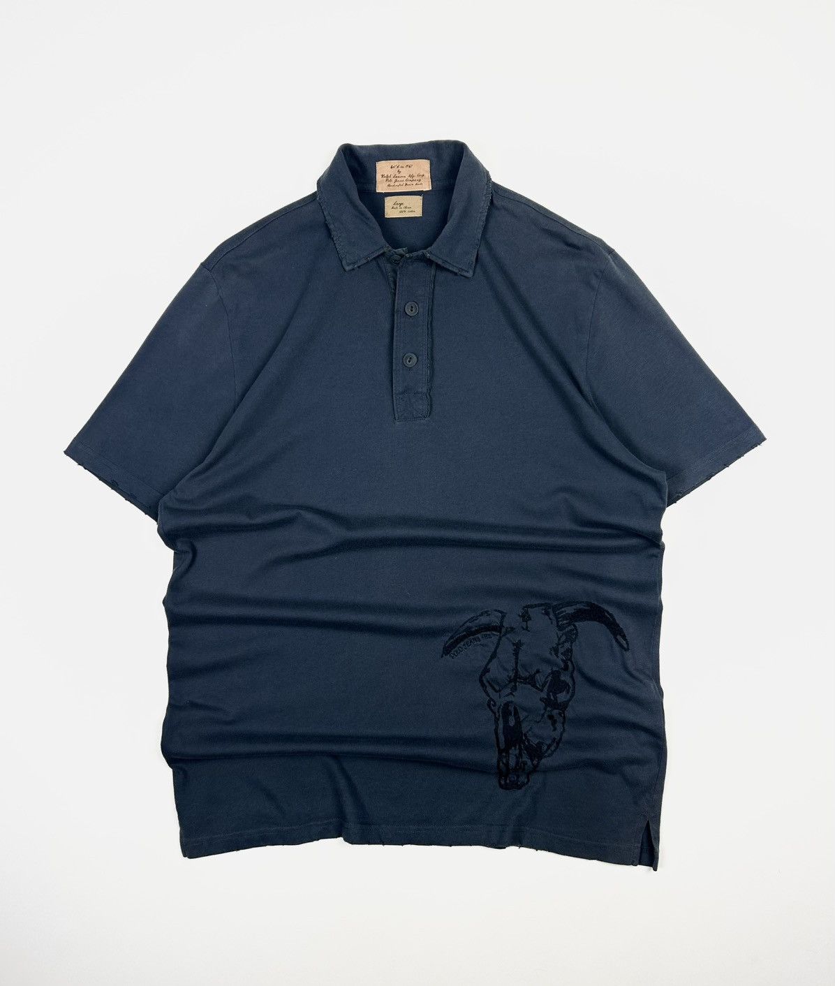 Ralph Lauren × Vintage rare Polo Ralph Lauren Polo Shirt Embroidered Bull Skull Size US L / EU 52-54 / 3 - 1 Thumbnail