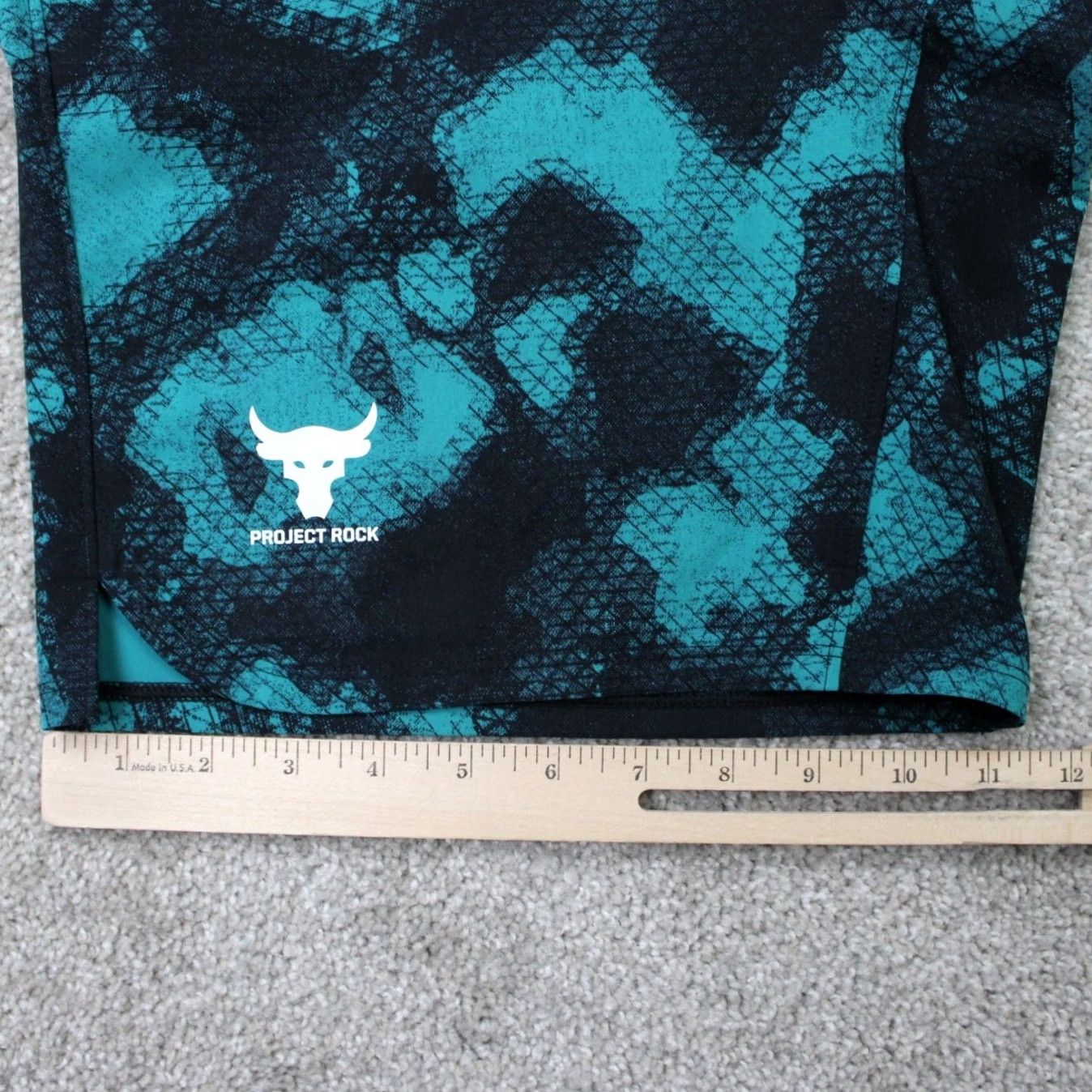 Under Armour Under Armour Project Rock Shorts Mens Small Blue Camo 9" Inseam Athletic Drawstring Pockets Regular Fit Size US 29 - 6 Thumbnail