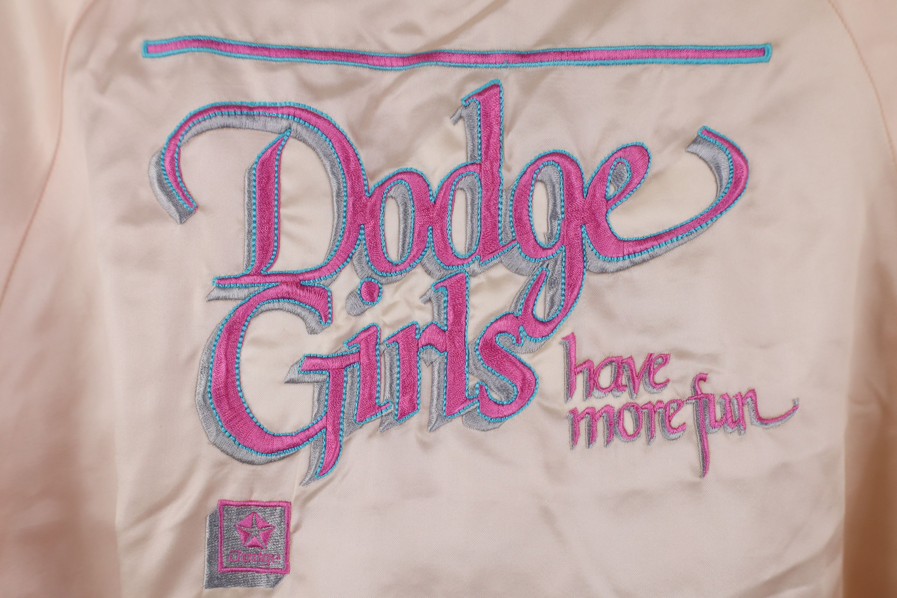 Vintage Vintage 80s Girls Have More Fun Satin Bomber Jacket USA Size M / US 6-8 / IT 42-44 - 10 Thumbnail