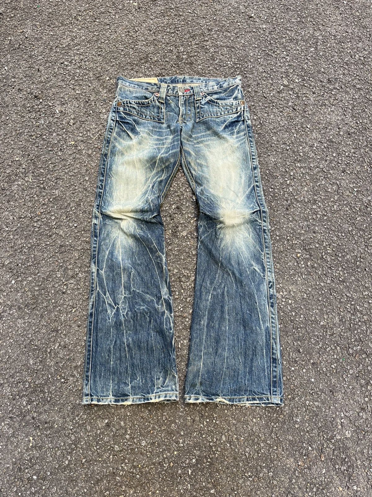 Hysteric Glamour Flared Japanese Vtg Blue Way Rusty Whiskered Mudwash Jeans Size US 30 / EU 46 - 1 Thumbnail