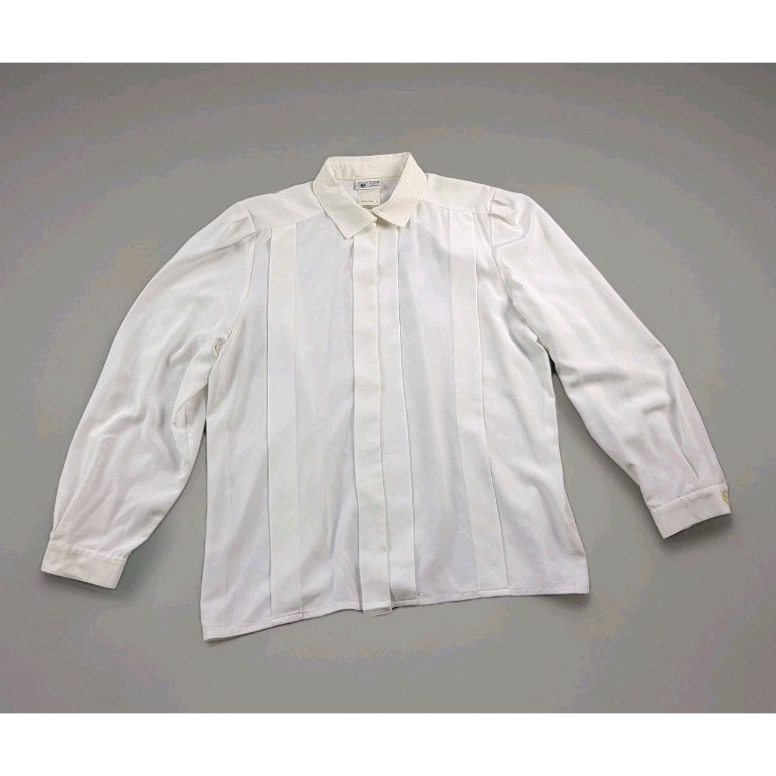 Courreges Courreges Vintage Polyester Pleated Button Down Shirt France Size M / US 6-8 / IT 42-44 - 2 Thumbnail