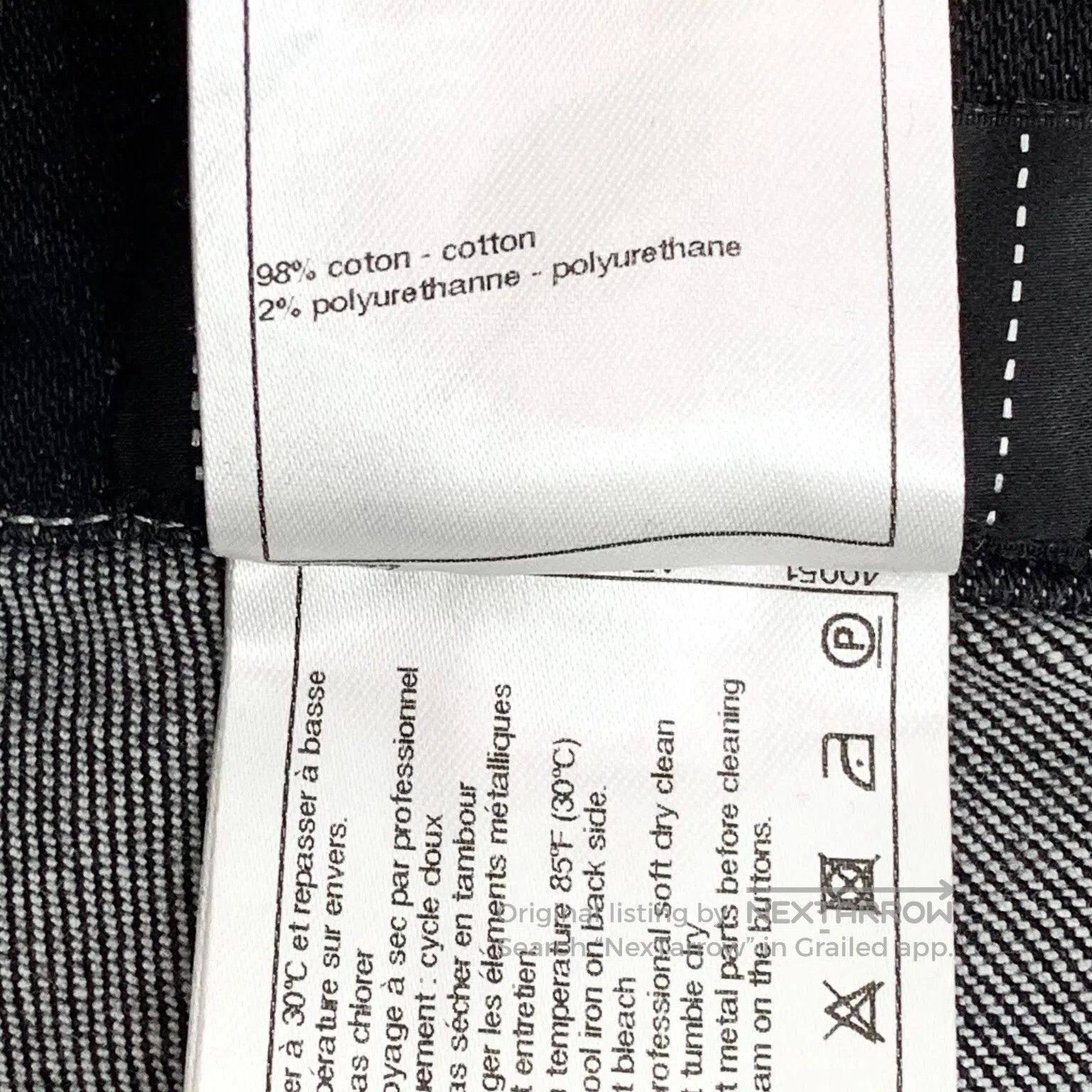Chanel Chanel Black camellia lace hem cotton casual denim long pa Size 35" - 7 Thumbnail