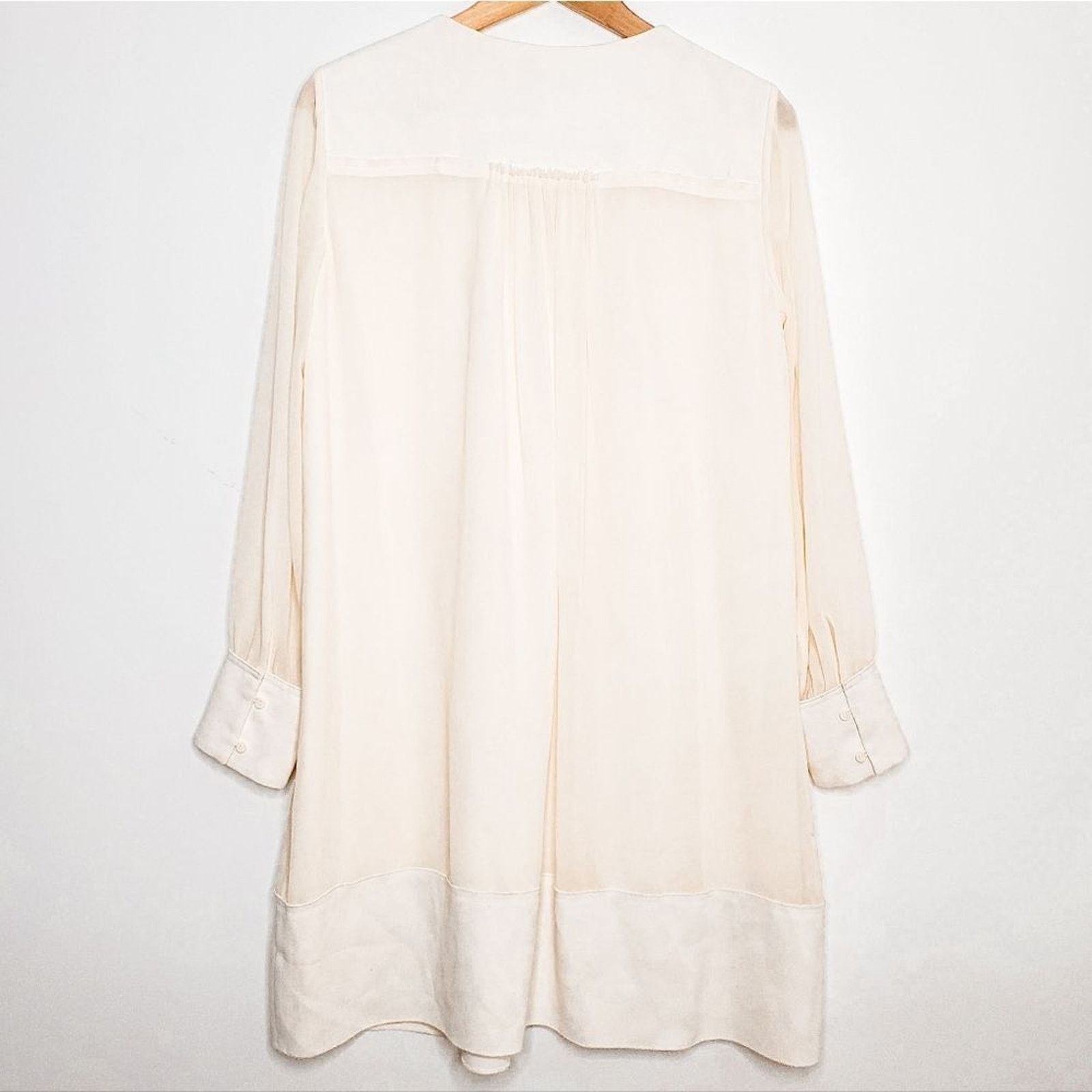 Reiss Reiss Off White Cream Finn Soft Sheer Pleated Dress Size 6 Size M / US 6-8 / IT 42-44 - 5 Thumbnail