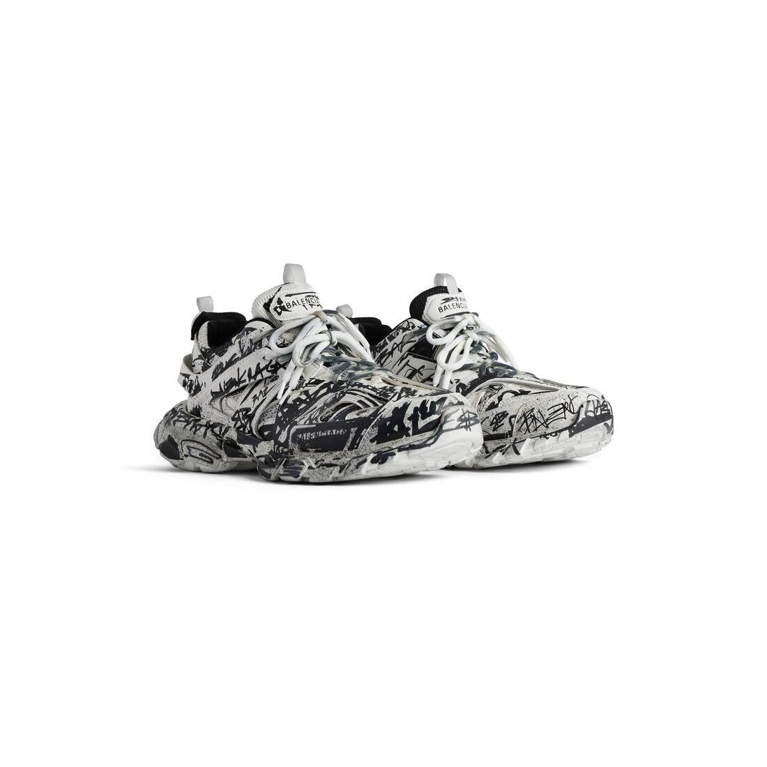 Balenciaga o1tr1nto0825 Track Graffiti Sneakers in White/Black Size US 10 / EU 43 - 2 Thumbnail
