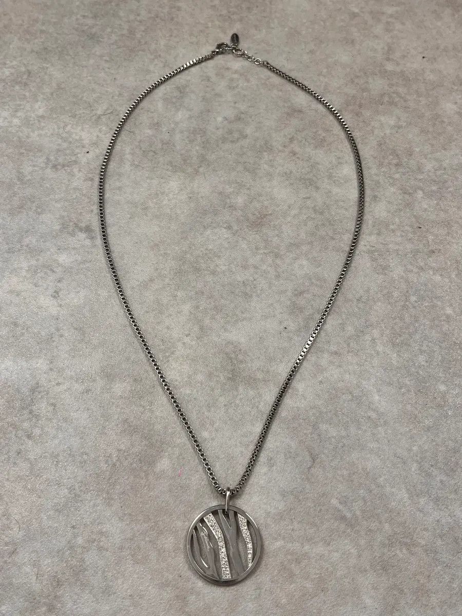 Roberto Cavalli 2000s Cavalli Irregular Stress Circular Pendant Necklace Size ONE SIZE - 2 Thumbnail