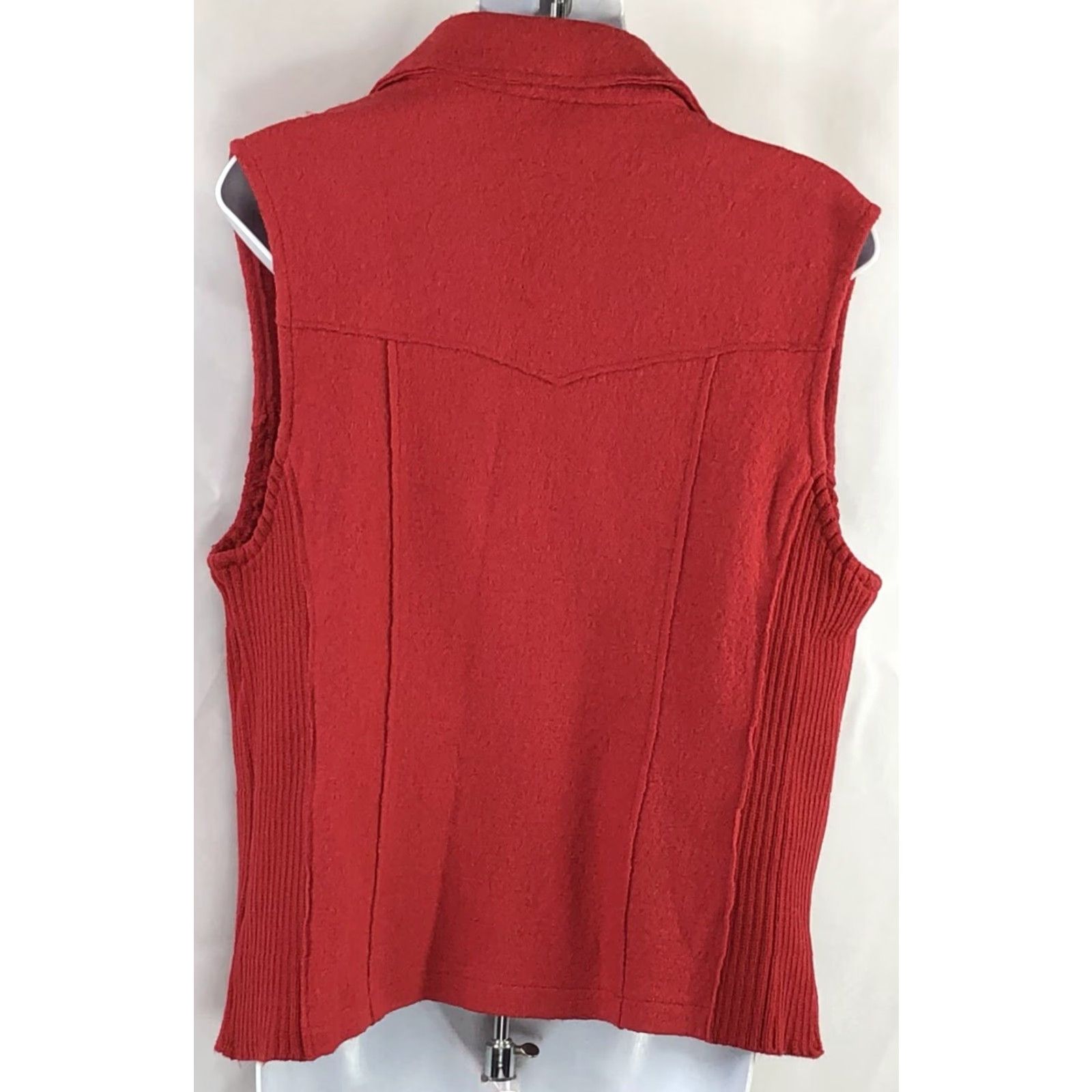 Vintage VINTAGE Lana Lee Wool Cardigan Sweater Vest 12 Red Zippers Punk Rock 90's Size S / US 4 / IT 40 - 4 Thumbnail