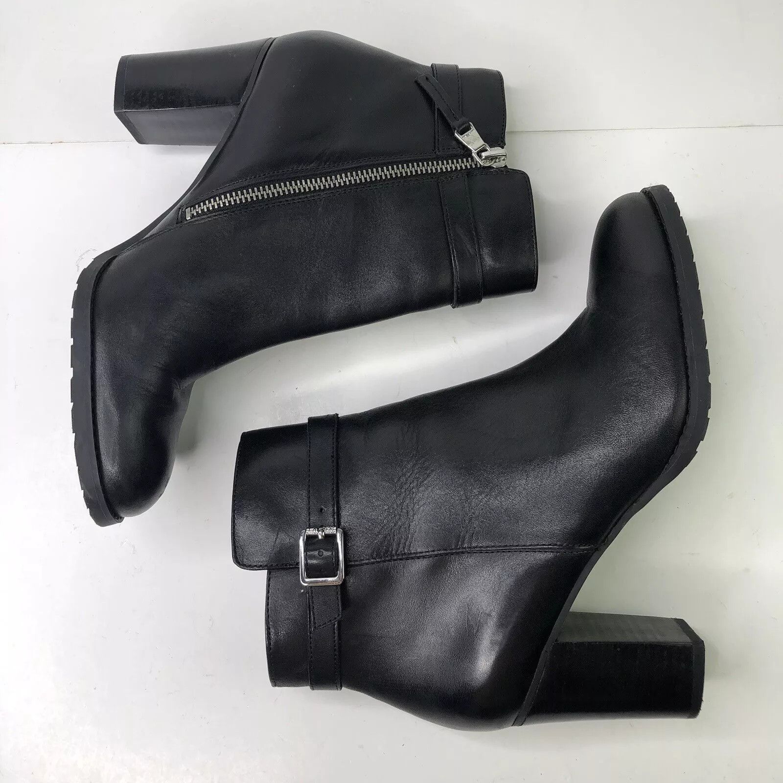 Ralph Lauren Ralph Lauren Black Boot 8.5 Heel Adjustable Buckle Ankle Zip Size US 8.5 / IT 38.5 - 4 Thumbnail