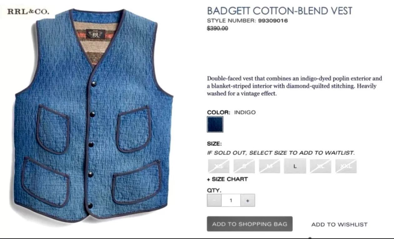 RRL Ralph Lauren RRL Vintage Grid Fishing Vest Size US S / EU 44-46 / 1 - 1 Preview