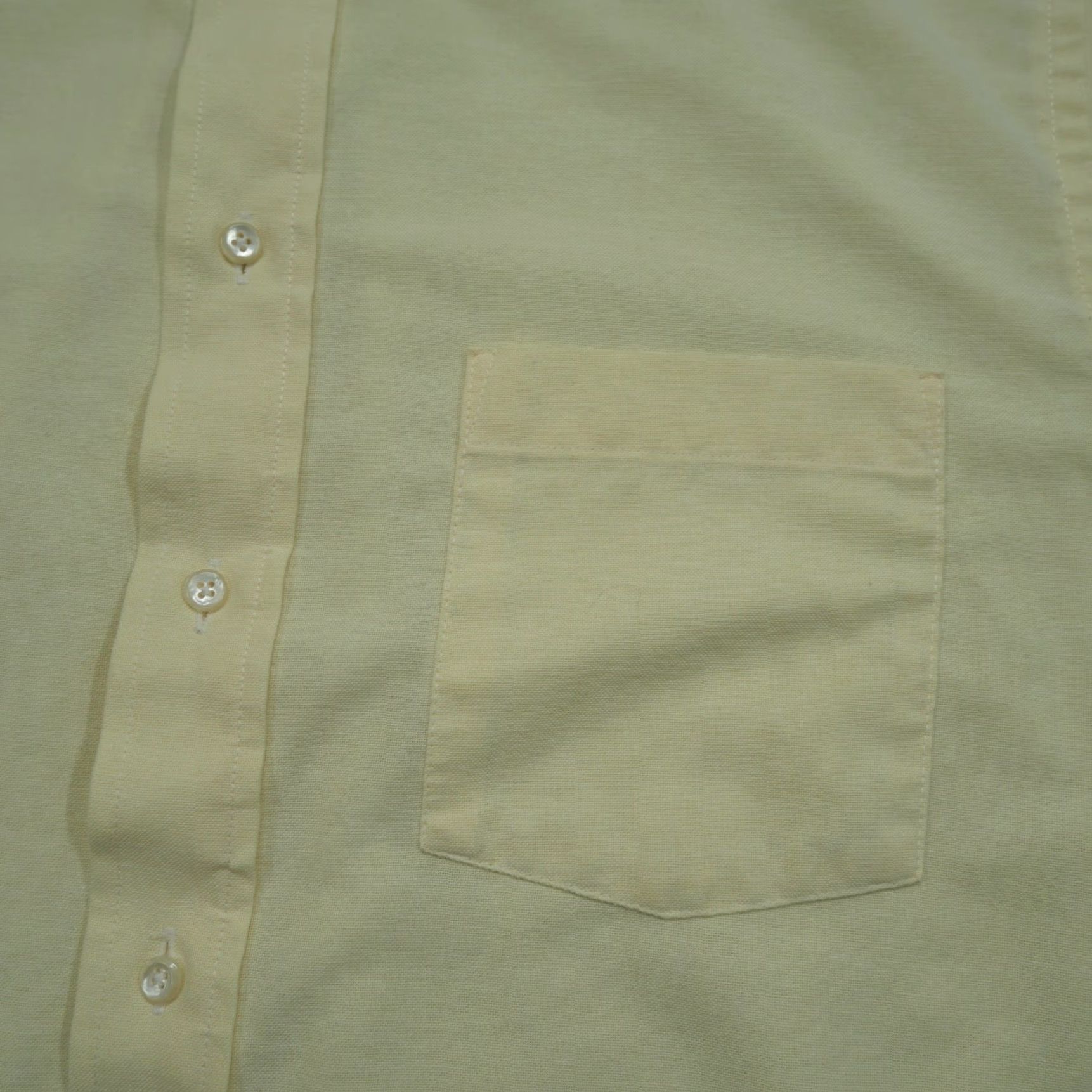 Arrow VINTAGE Arrow Shirt Mens 16 Yellow Button Down Oxford Dover Short Sleeve Collared Button-Up Pocketed Cotton 15 Regular Size US M / EU 48-50 / 2 - 2 Thumbnail