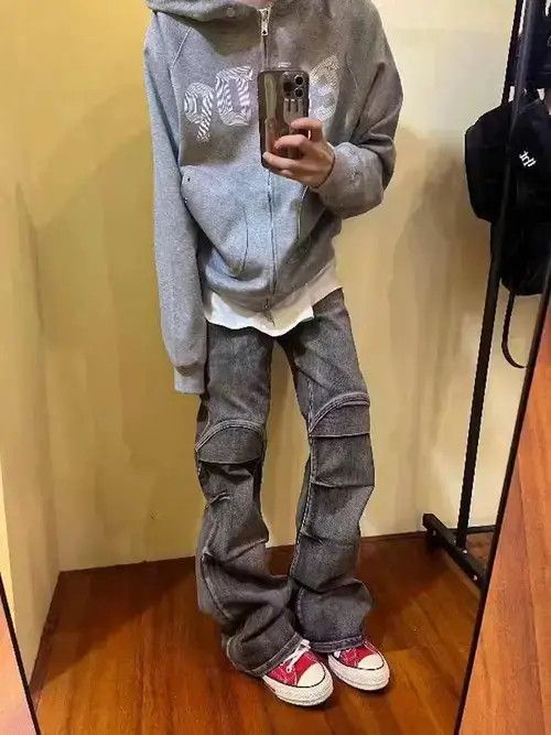 Japanese Brand × Jean Street grunge hip hop washed heavy jeans Size US 32 / EU 48 - 4 Thumbnail