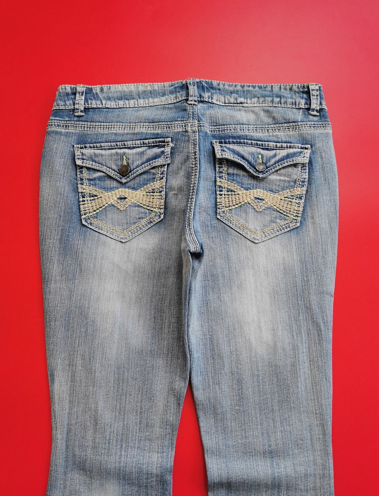 American Essentials Mudd Distressed Bootcut y2k Jeans Size 33" - 6 Thumbnail