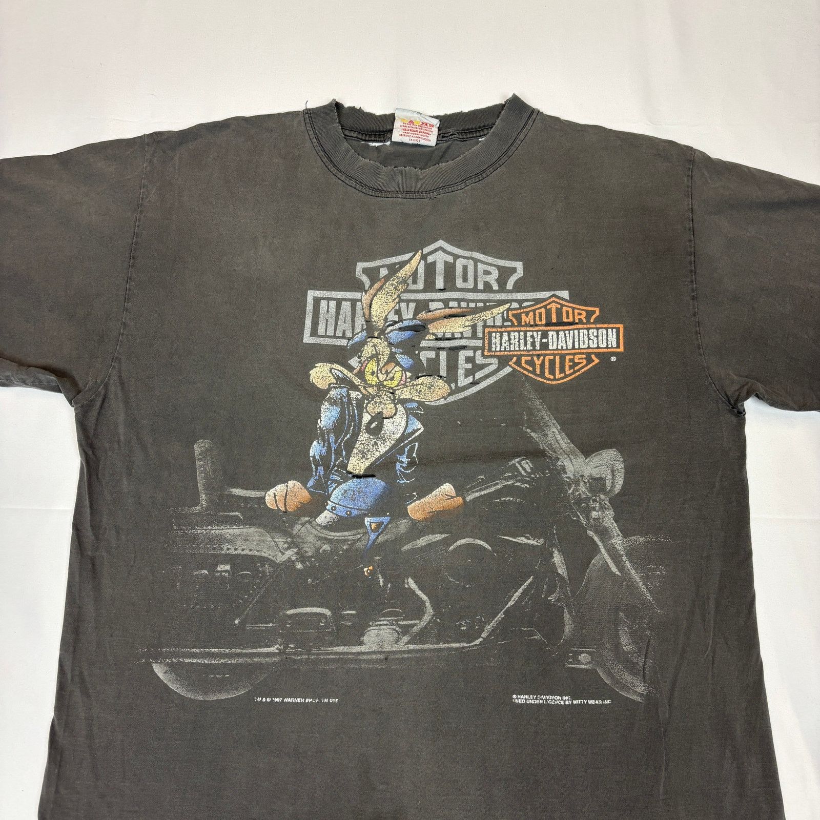 Harley Davidson Vintage 90s Harley Davidson Wile E Coyote T Shirt Men's M Size US M / EU 48-50 / 2 - 2 Thumbnail