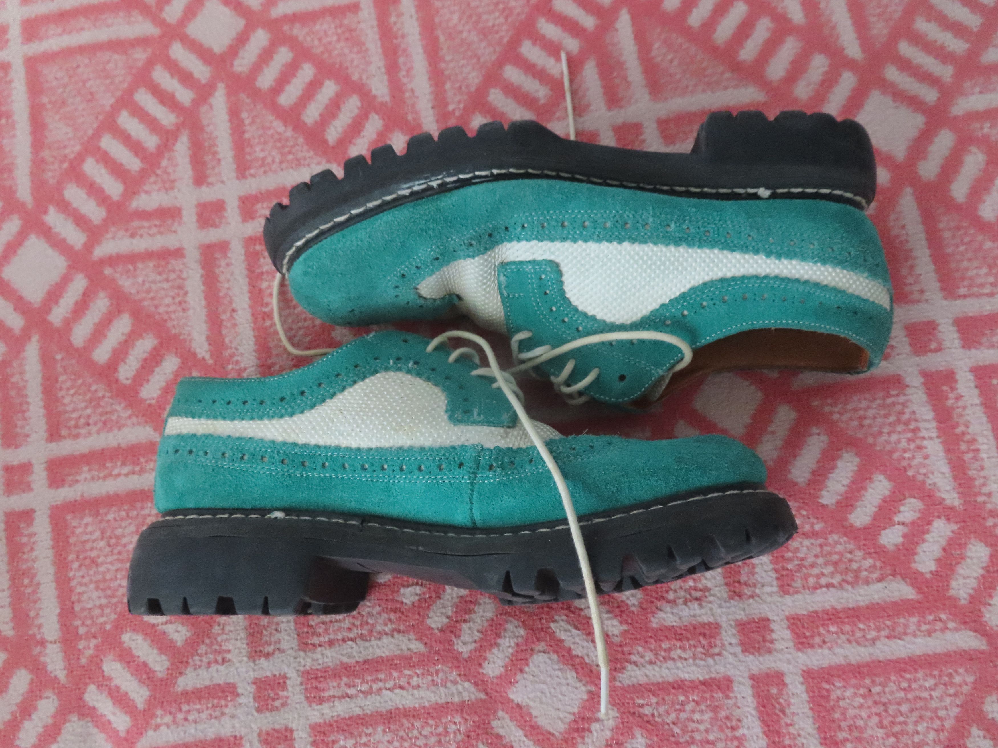 Designer × George Cox × Vintage Vintage green white Suede George Cox Shoes Size US 5 / EU 37 - 6 Thumbnail