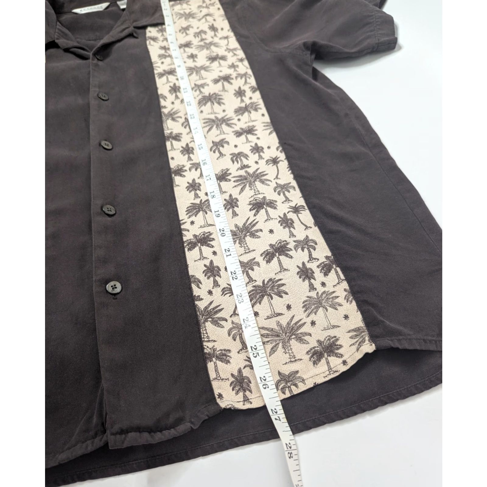 Vintage VINTAGE Methode Silk Bowling Panel Palm Shirt Men's M Short Sleeve Button Up Loop Collar Hawaiian Floral Brown Silk Size US M / EU 48-50 / 2 - 5 Thumbnail