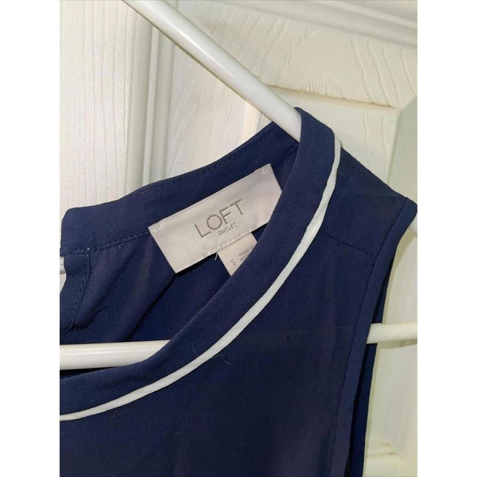 Other LOFT Women's Sleeveless Blouse with Contrast Trim - Size S Size S / US 4 / IT 40 - 3 Thumbnail