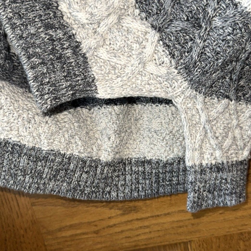 Vintage Eight Eight Eight Cotton Cowl Neck Sweater Gray Women's Large Knit Striped 100% Cotton Pullover L Womens Size L / US 10 / IT 46 - 6 Thumbnail