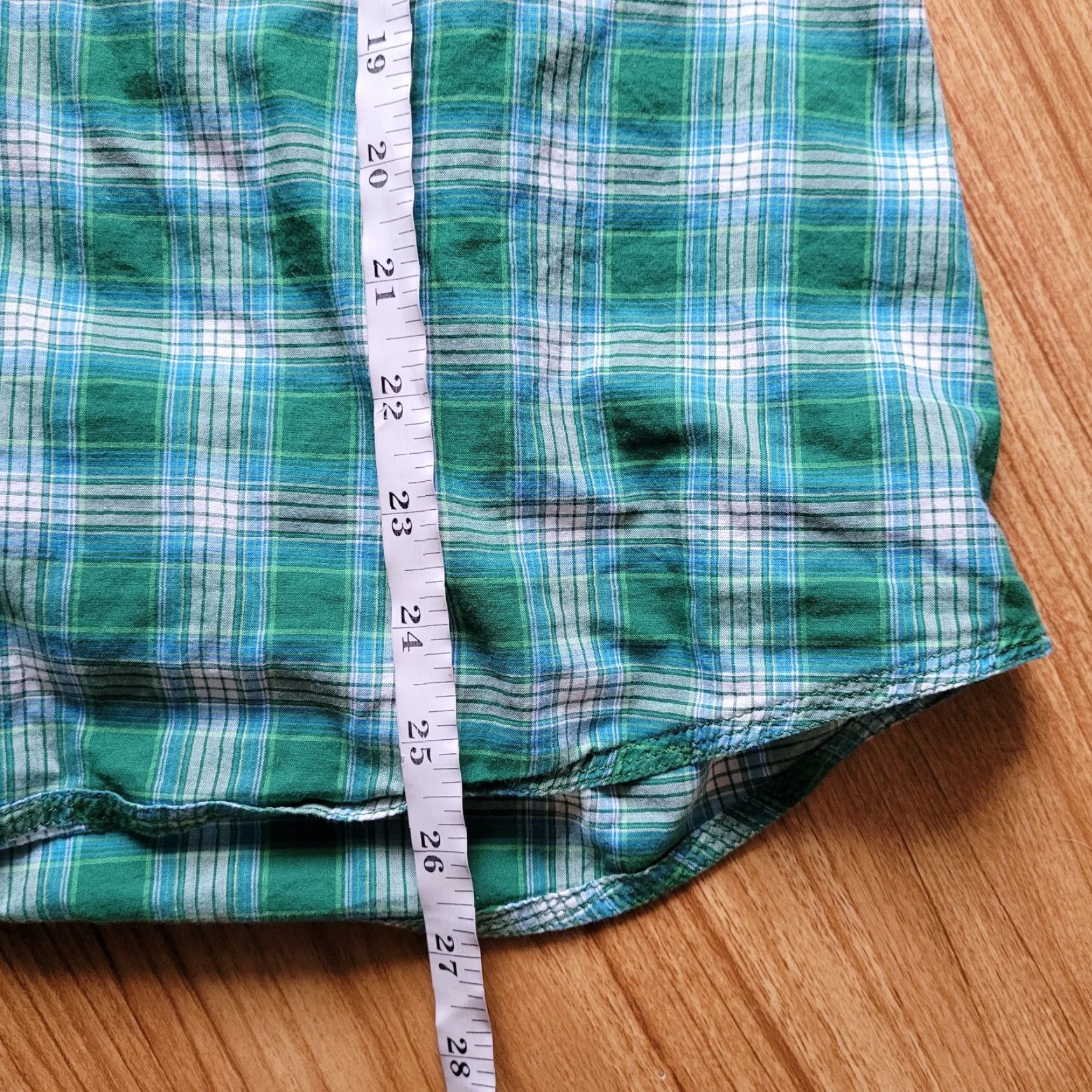 Vintage LL Bean Top Shirt Womens M Green Plaid 1/4 Button Classic Collared Everyday Blouse Knit Cotton Long Sleeve Casual Business Travel Mens? Size M / US 6-8 / IT 42-44 - 6 Thumbnail