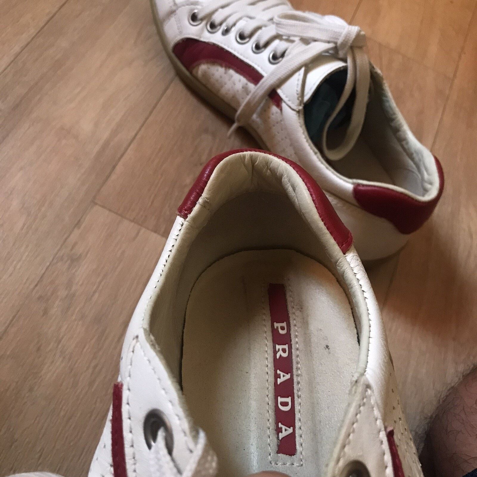 Prada PRADA Shoes Genuine Leather Sneakers LOW TOP Men's WHITE Size US 8.5 / EU 41-42 - 10 Thumbnail