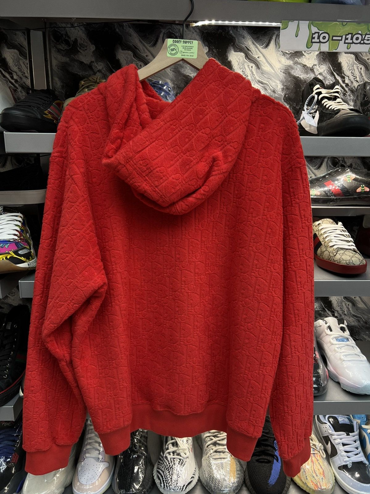 Dior Christian Dior Red Terry Oblique Hoodie Size US XXL / EU 58 / 5 - 2 Thumbnail