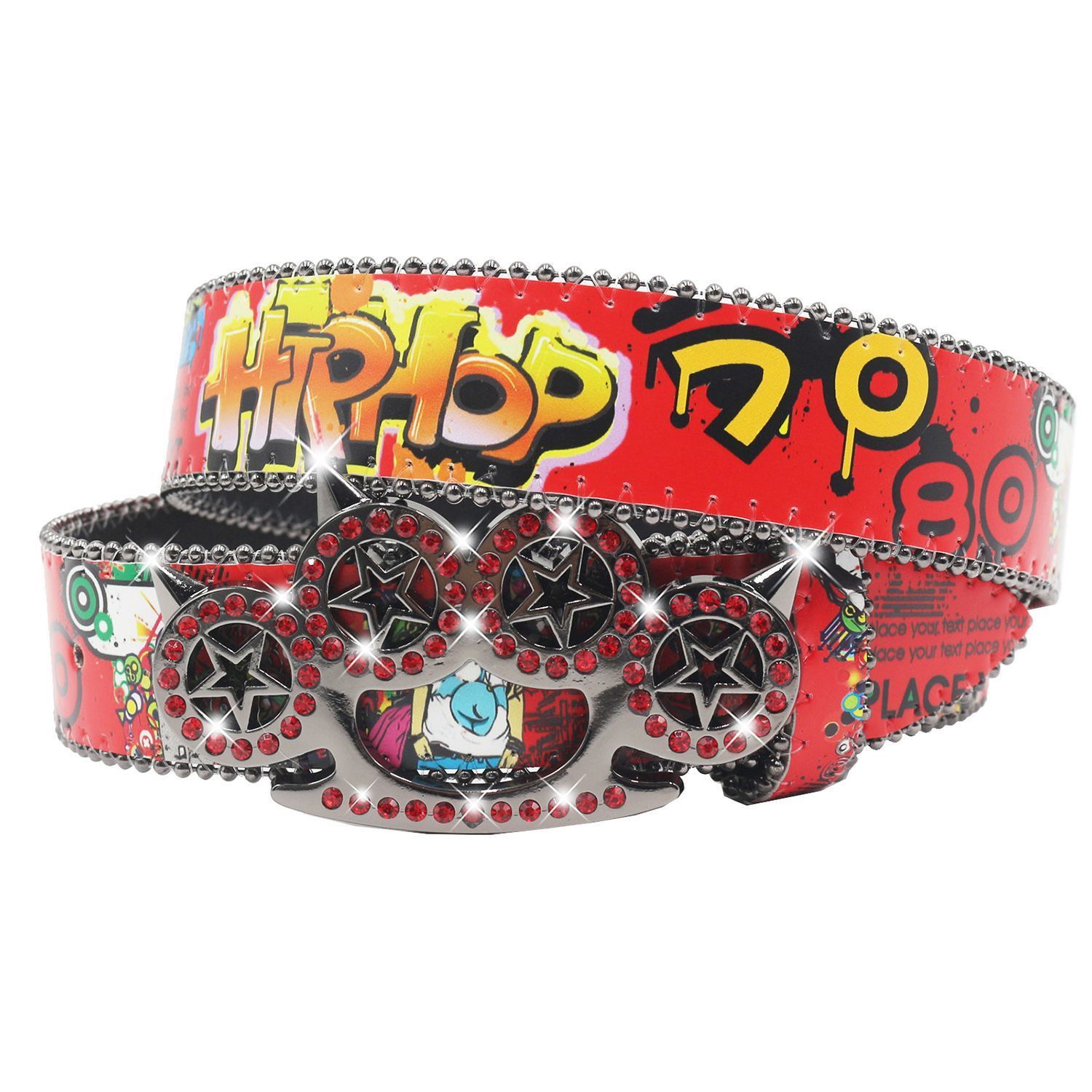 Designer Hip-hop Vintage Belt Riveted Belts Menswear Accessories Size ONE SIZE - 6 Thumbnail