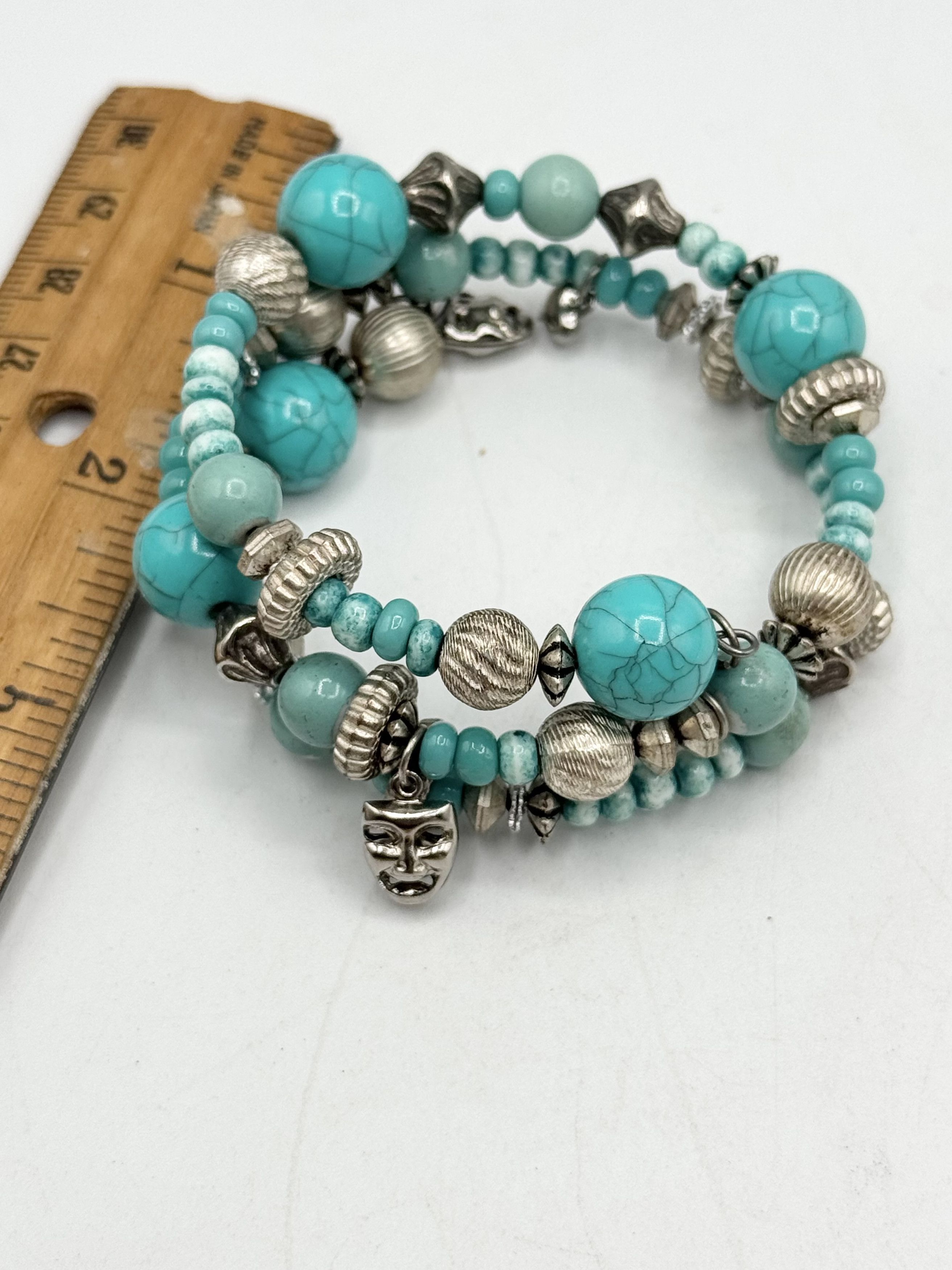 Other Vintage blue beaded charm wrap bracelet Size ONE SIZE - 4 Thumbnail