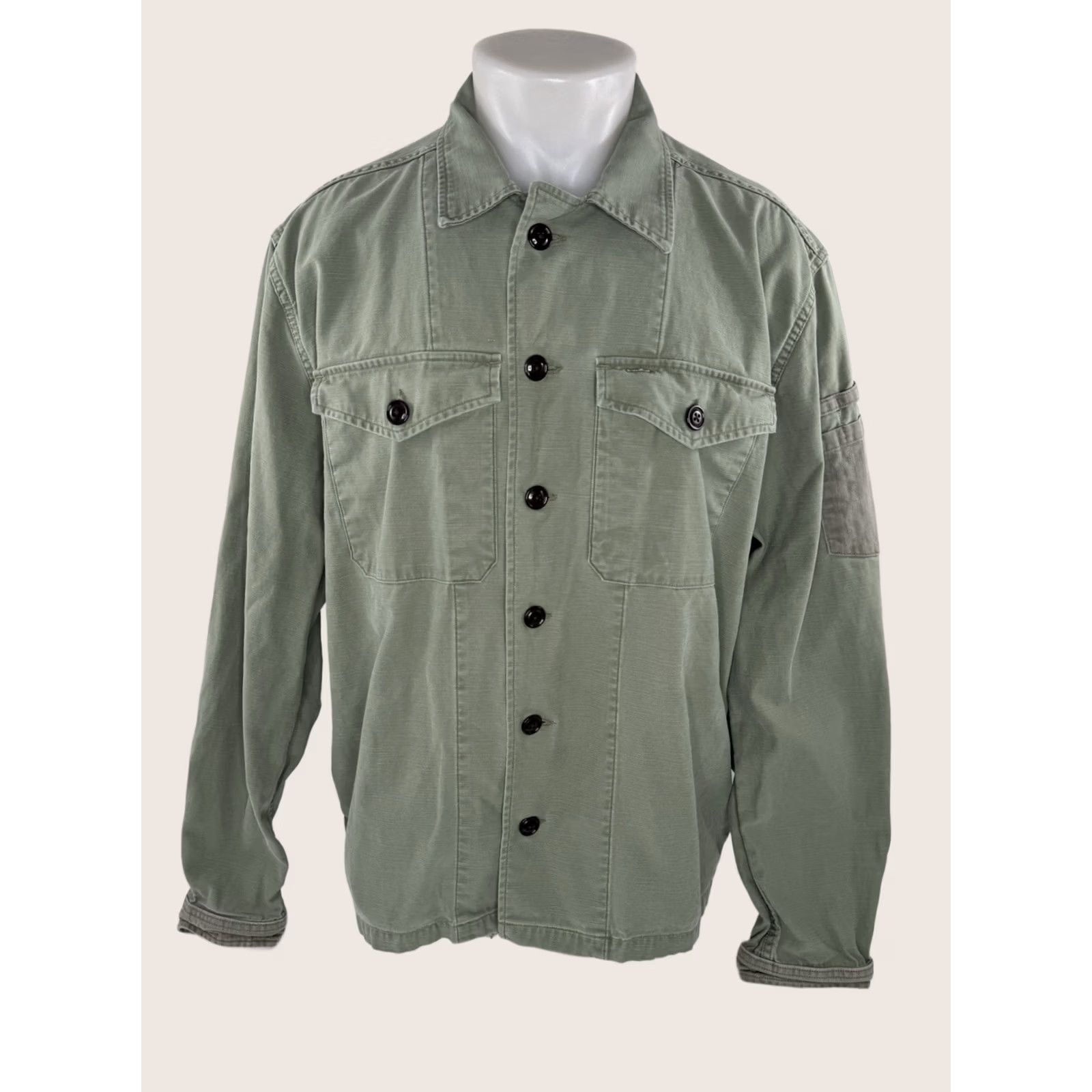 Vintage GUIDEBOAT CO. Military Shirt Shacket Jacket Mens 2XL Green XXL Shacket Military Style Shirt Size US XXL / EU 58 / 5 - 1 Thumbnail
