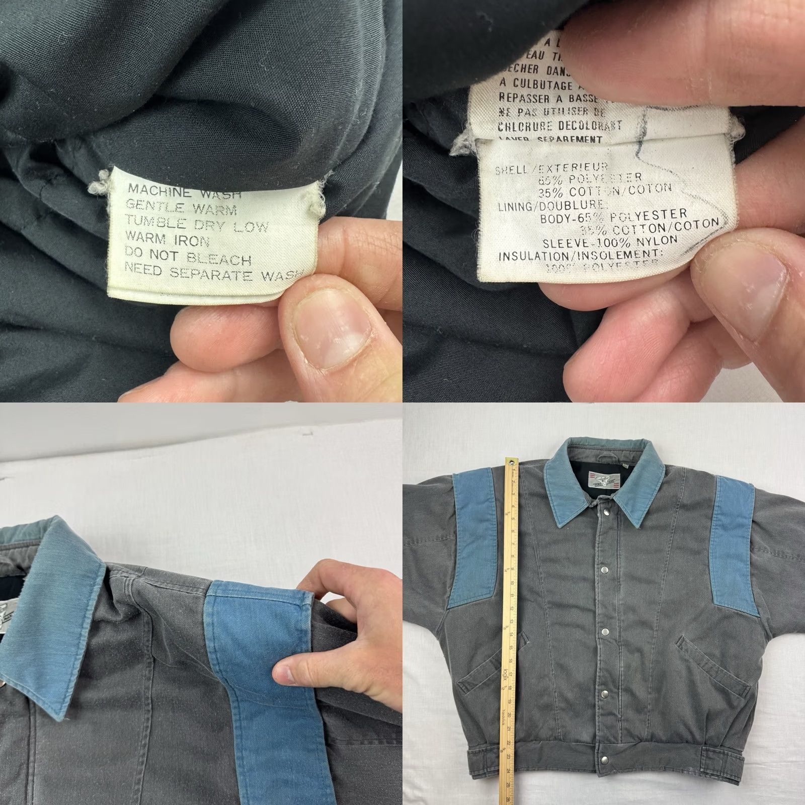Vintage VINTAGE Pere Mar Bomber Jacket Adult XL Puffer Full Zip Snap Up 1980s Hipster Gray Mens XL Jacket Size US XL / EU 56 / 4 - 9 Thumbnail