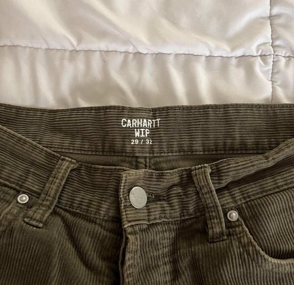 Carhartt WIP Olive Corduroy Denim Pants