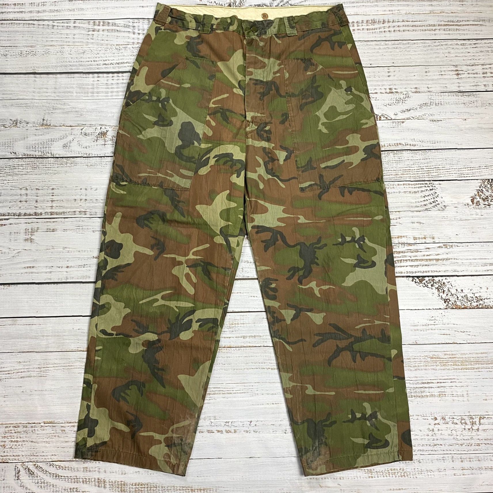 Vintage VTG 60S IDEAL DPM WOODLAND CAMO 2-PIECE POPLIN HUNTING PANTS JACKET SZ L Adult Large Cotton Poplin Military Vintage 1960s IDEAL PRODUCTS Mens Size US 38 / EU 54 - 7 Thumbnail