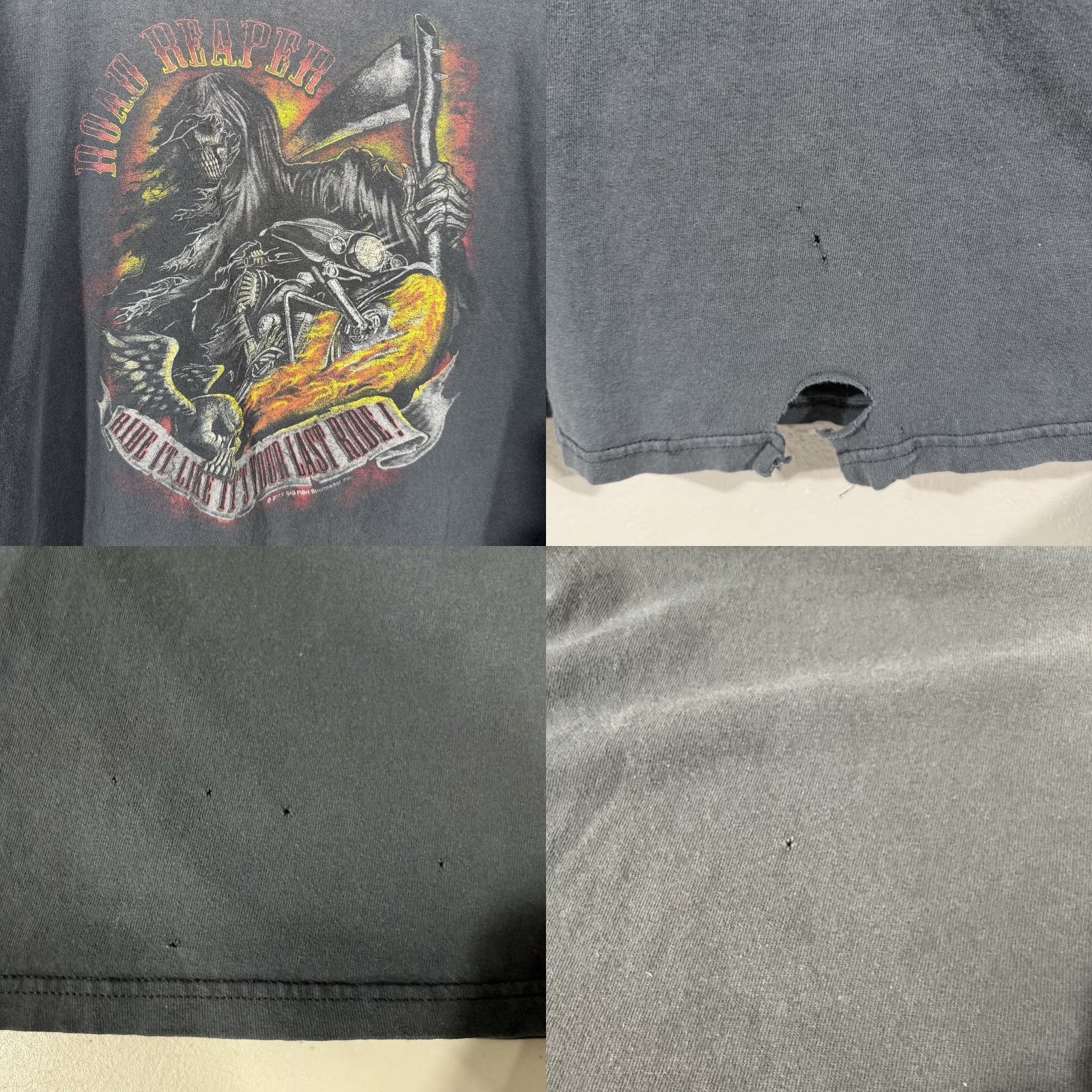 Vintage VINTAGE Biker T Shirt Gray Reaper Men L Size US L / EU 52-54 / 3 - 9 Thumbnail