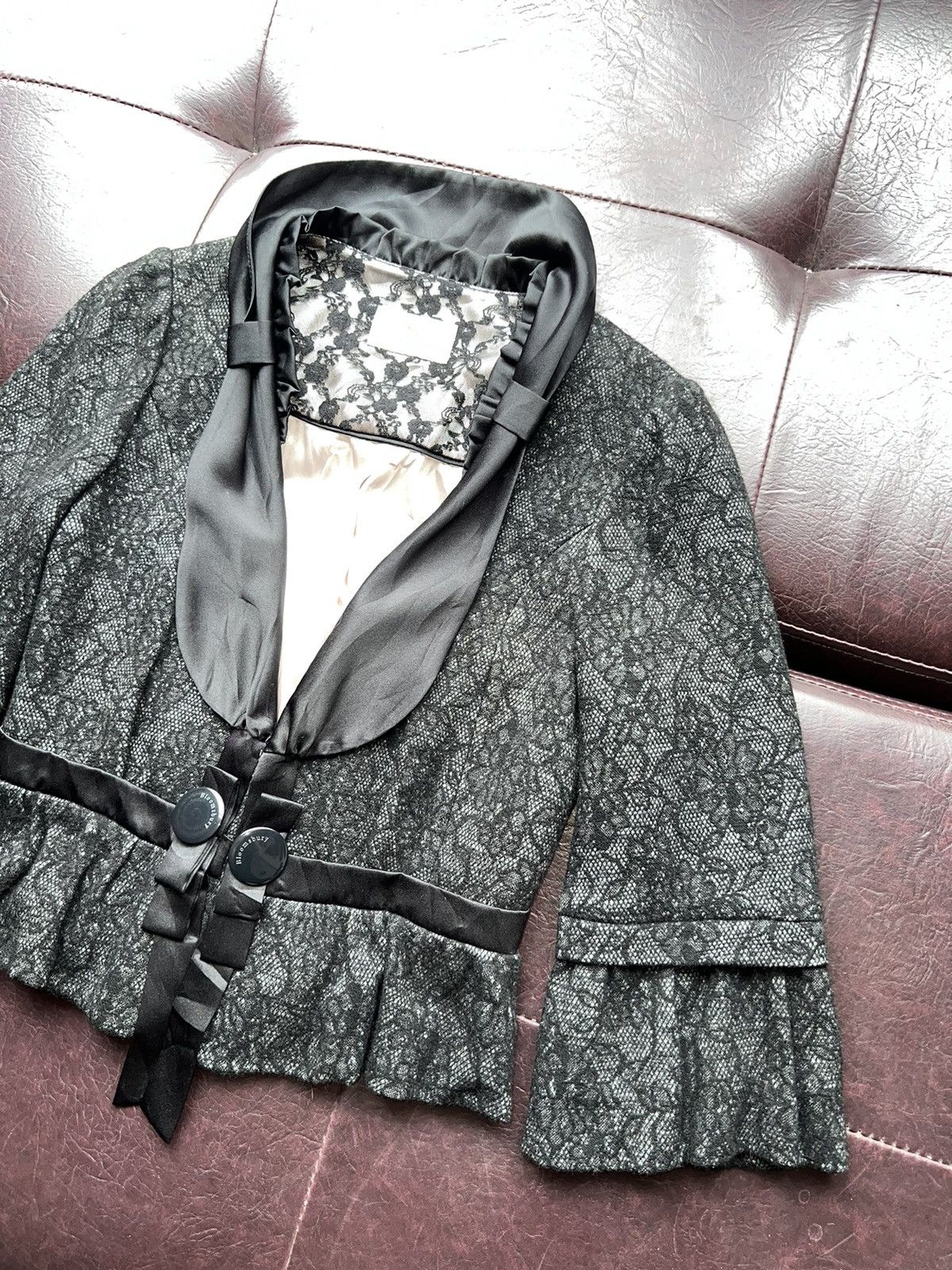 Miu Miu Blommsbury lace gothic blazer 🥀🖤 Size S / US 4 / IT 40 - 9 Thumbnail