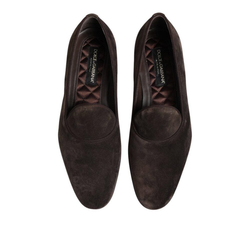 Dolce & Gabbana Dolce & Gabbana Brown Velvet Leather Slip On Loafers Shoes Size US 7 / EU 40 - 3 Thumbnail