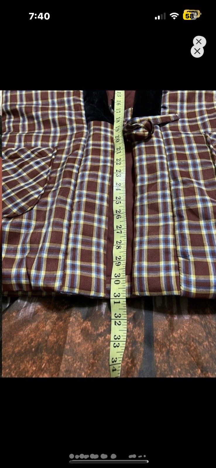 Vintage ***FINAL DROP***RARE 00s PLAID CHECKER DOWN KIMONO L Size US L / EU 52-54 / 3 - 6 Thumbnail
