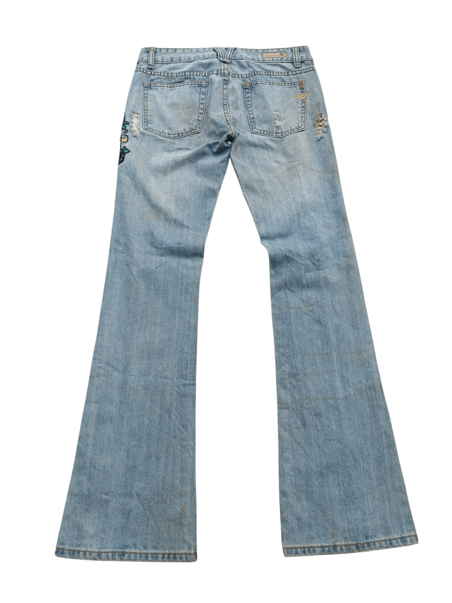 Abercrombie & Fitch FLARED Abercrombie & Fitch Distressed Embroidery Denim E218 Size US 30 / EU 46 - 8 Thumbnail