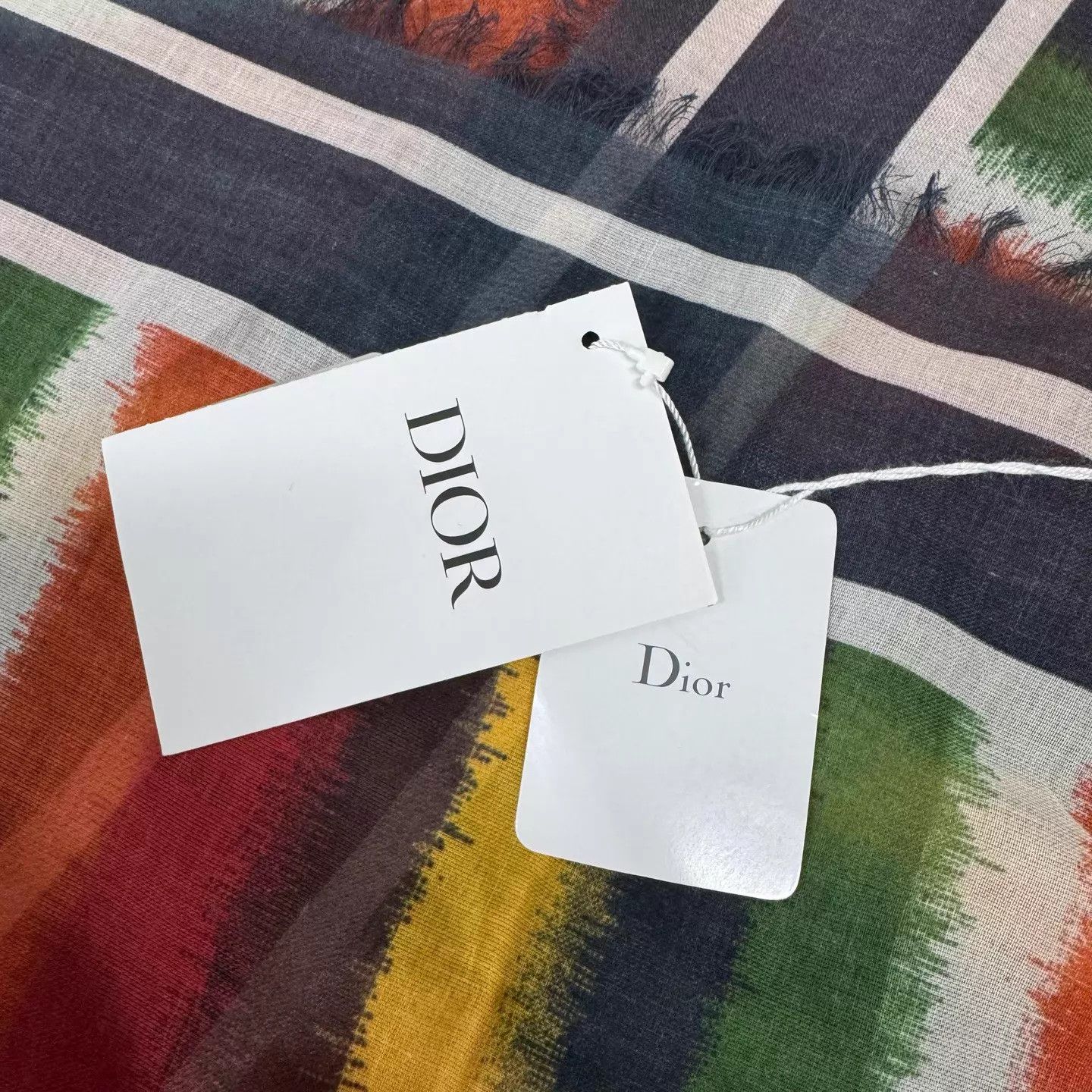 Dior Dior Rare Color Striped Logo Oversized Scarf Size ONE SIZE - 4 Thumbnail