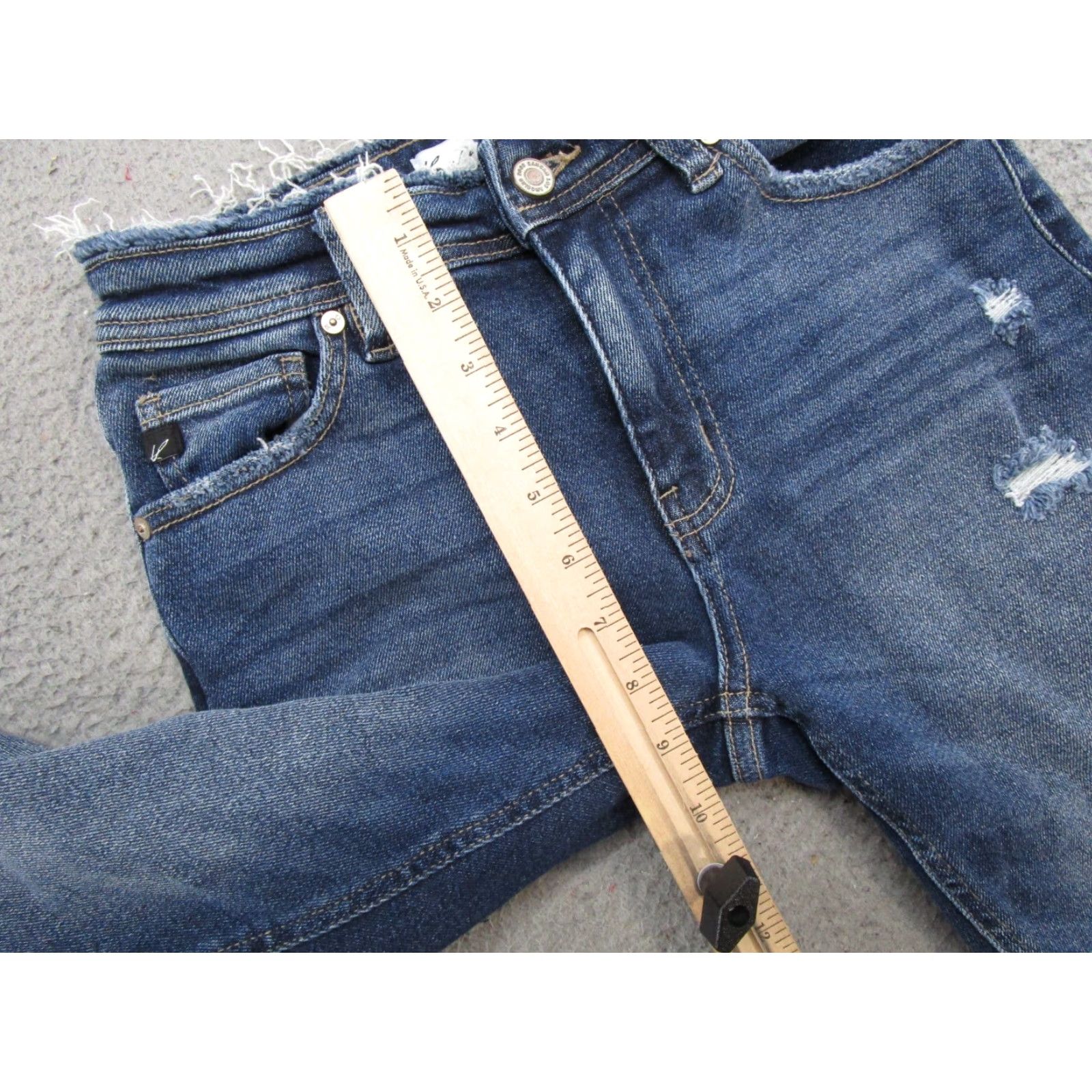 Vintage Kancan Maurices Women's Blue Distressed Denim Straight Leg Jeans Size 23 Size 40" / US 18 - 7 Thumbnail