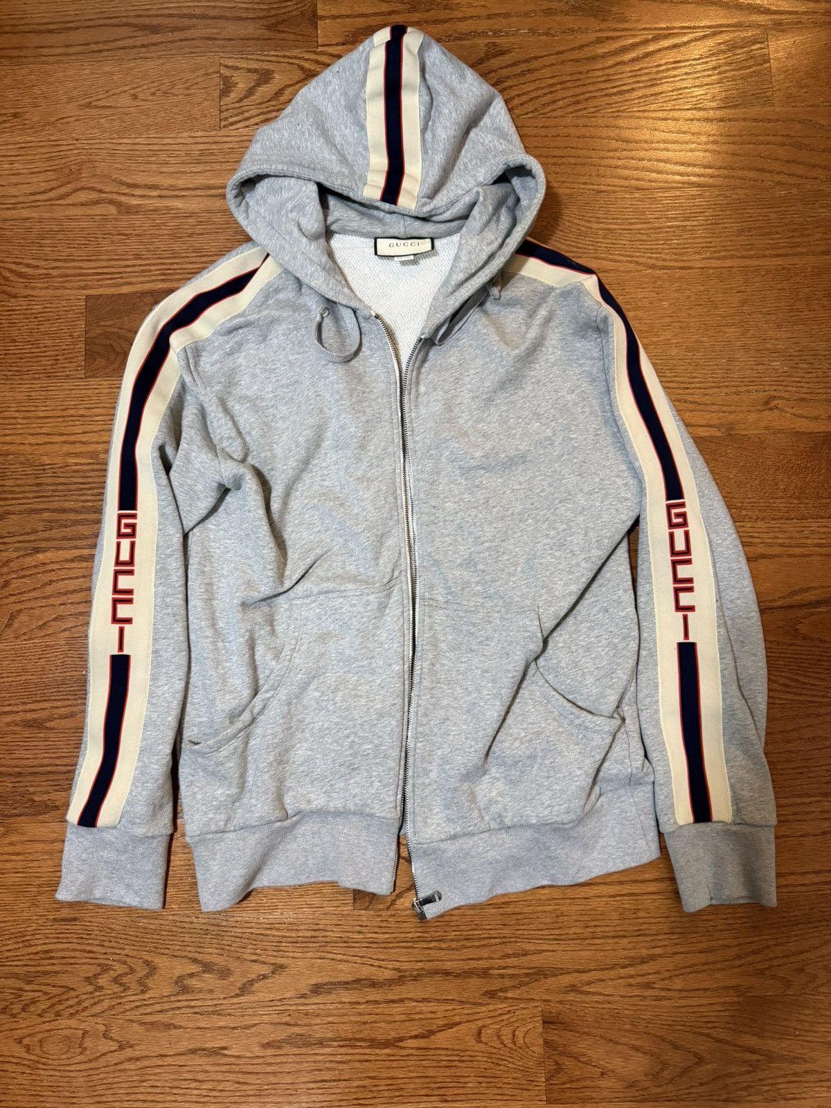 Gucci Gucci Hood Zip-up Sweatshirt with Gucci Stripe 497250 x9197