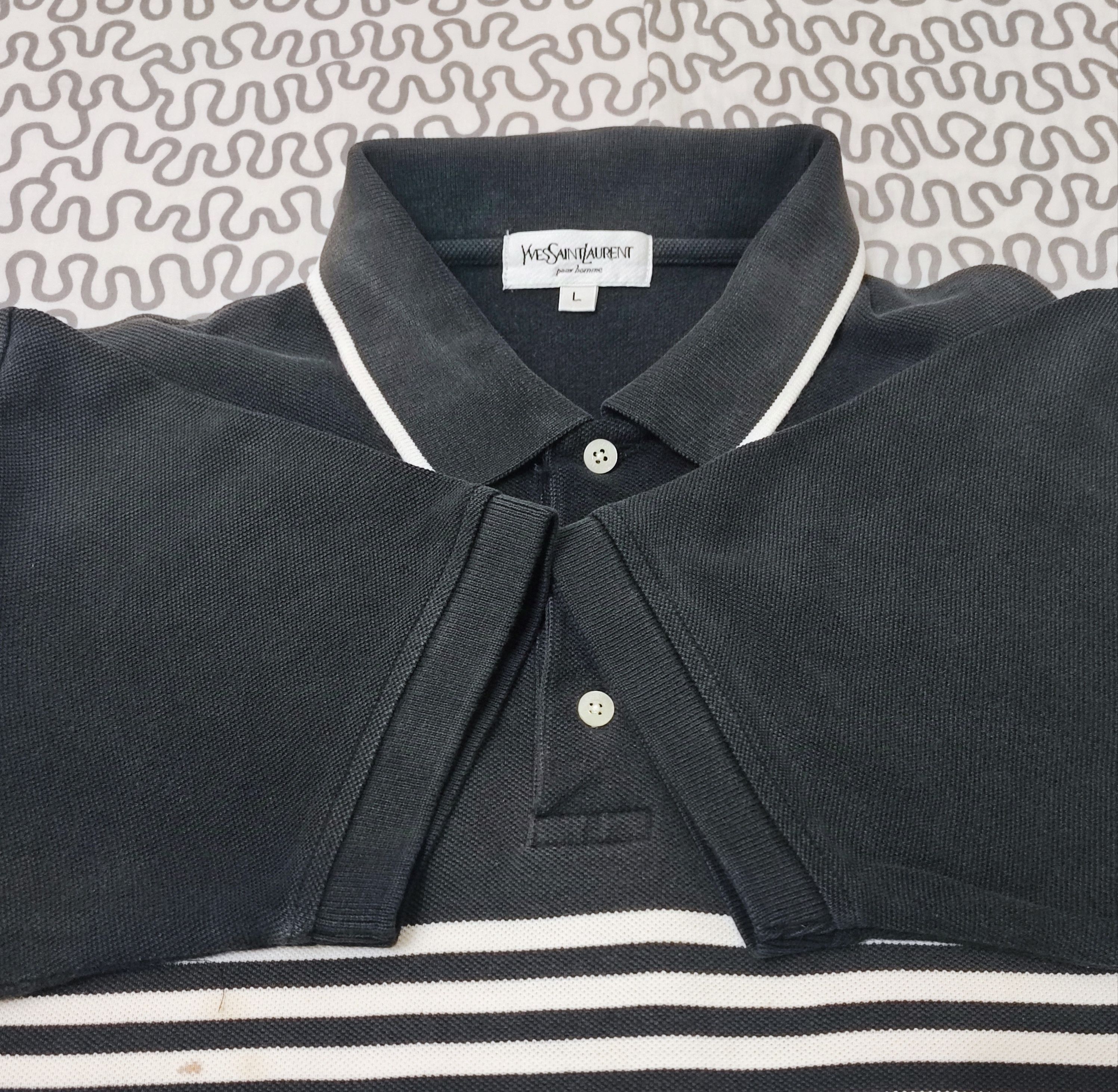 Yves Saint Laurent Vintage YSL Pour Homme Embroidered Logo Polo Shirt Size US L / EU 52-54 / 3 - 7 Thumbnail